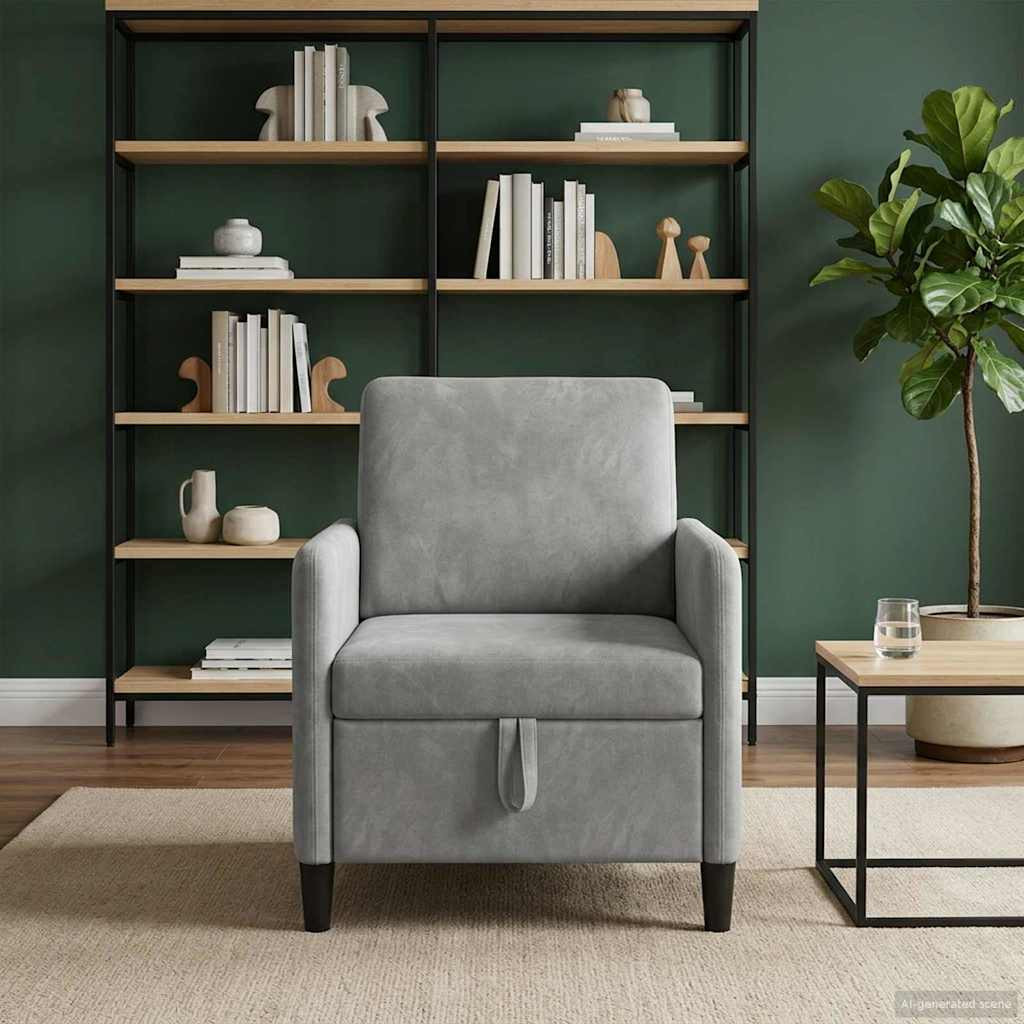 vidaXL Sofa mit Stauraum Hellgrau 72 x 78 x 87 cm Polyester