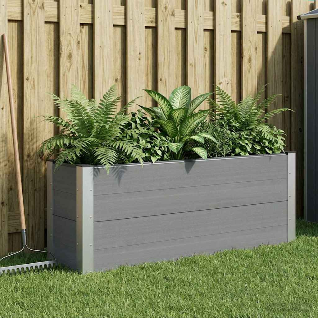 vidaXL Hochbeet Grau 100 x 30 x 72 cm WPC und Aluminium