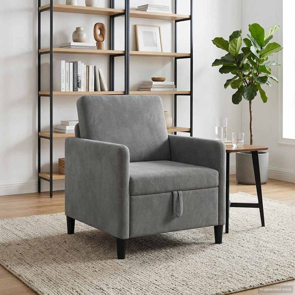 vidaXL Sofa mit Stauraum Dunkelgrau 72 x 78 x 87 cm Polyester