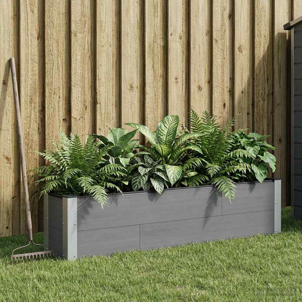 vidaXL Hochbeet Grau 150 x 30 x 36 cm WPC und Aluminium