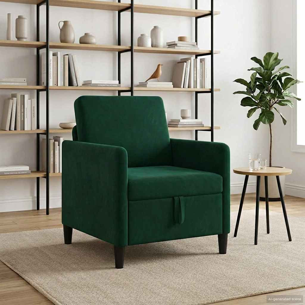 vidaXL Sofa mit Stauraum Dunkelgrün 72 x 78 x 87 cm Polyester
