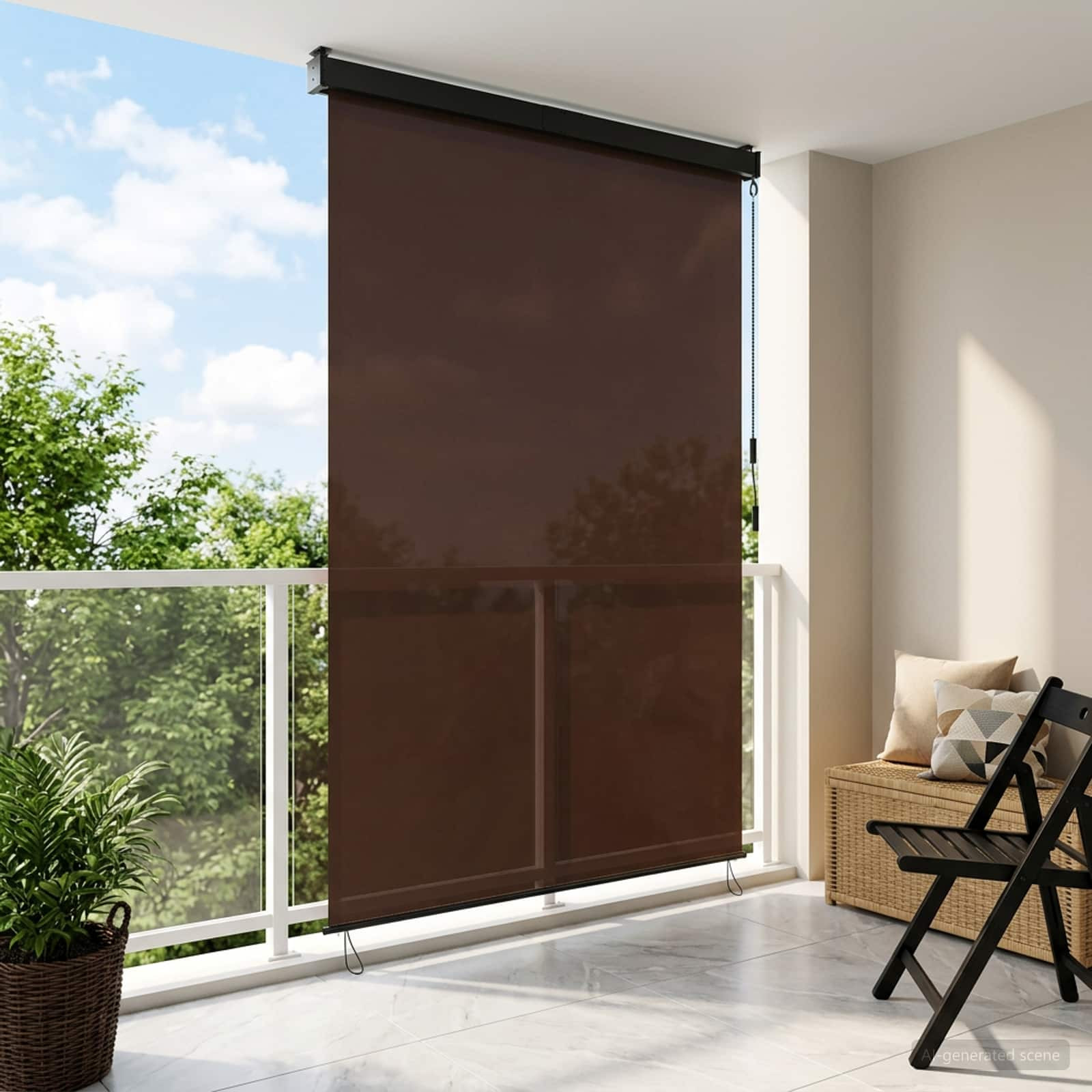 vidaXL Rollo Braun 80 x 250 cm Stoff und Aluminium