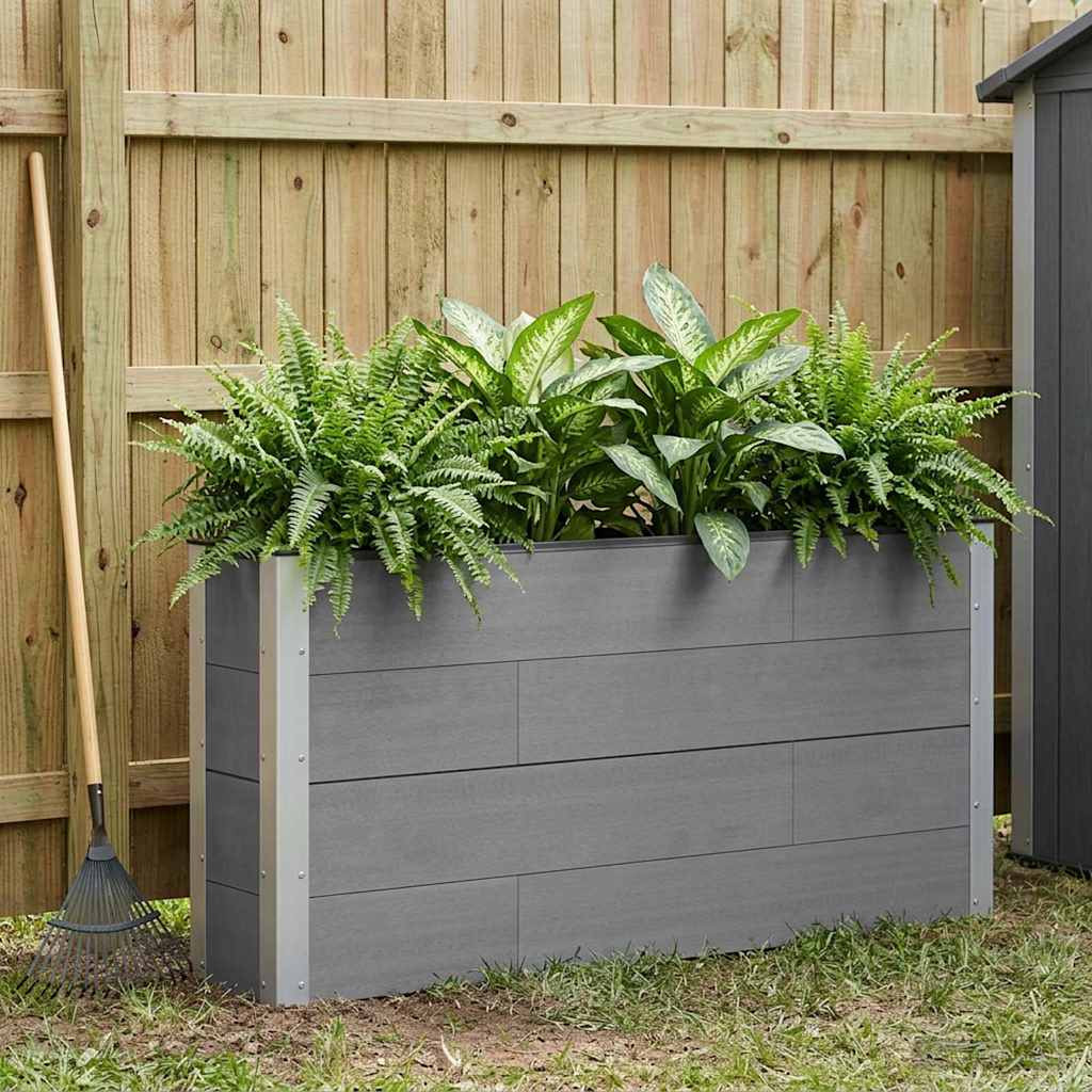 vidaXL Hochbeet Grau 150 x 30 x 72 cm WPC und Aluminium