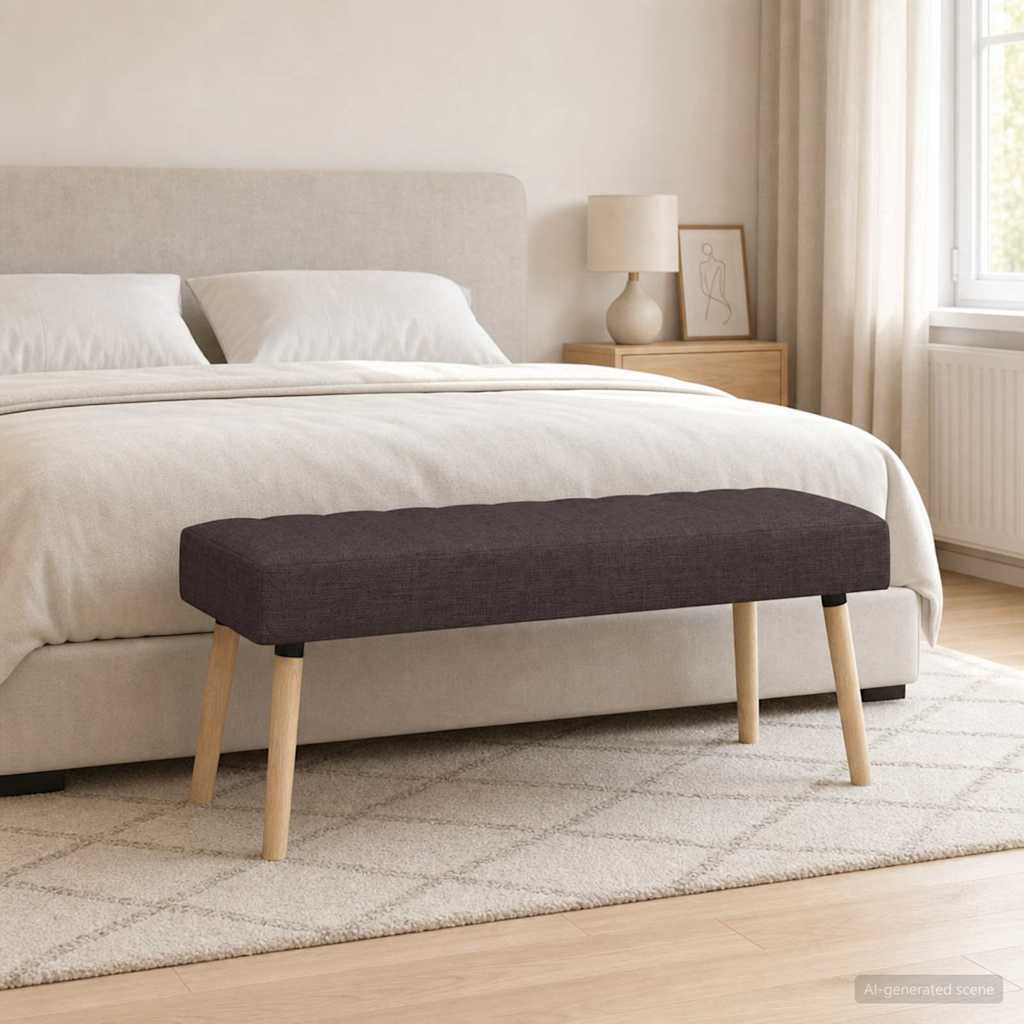 vidaXL Kanalgepolsterte Bank Dunkelbraun 110 x 40 x 46 cm Stoff