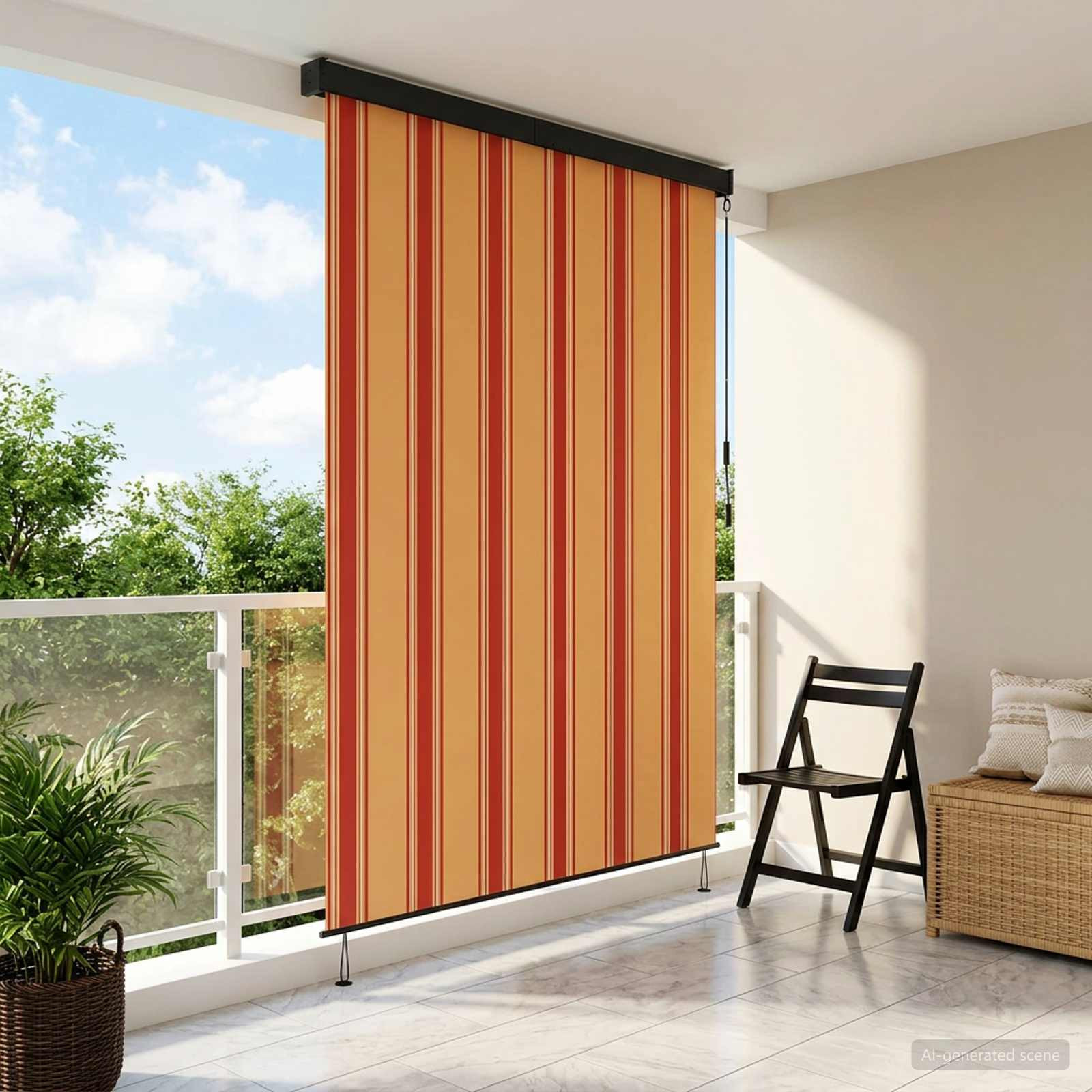 vidaXL Rollo Mehrfarbig 80 x 250 cm Stoff und Aluminium