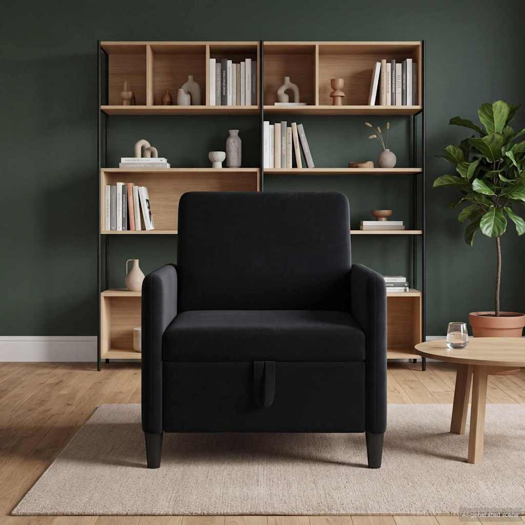 vidaXL Sofa mit Stauraum Schwarz 72 x 78 x 87 cm Polyester