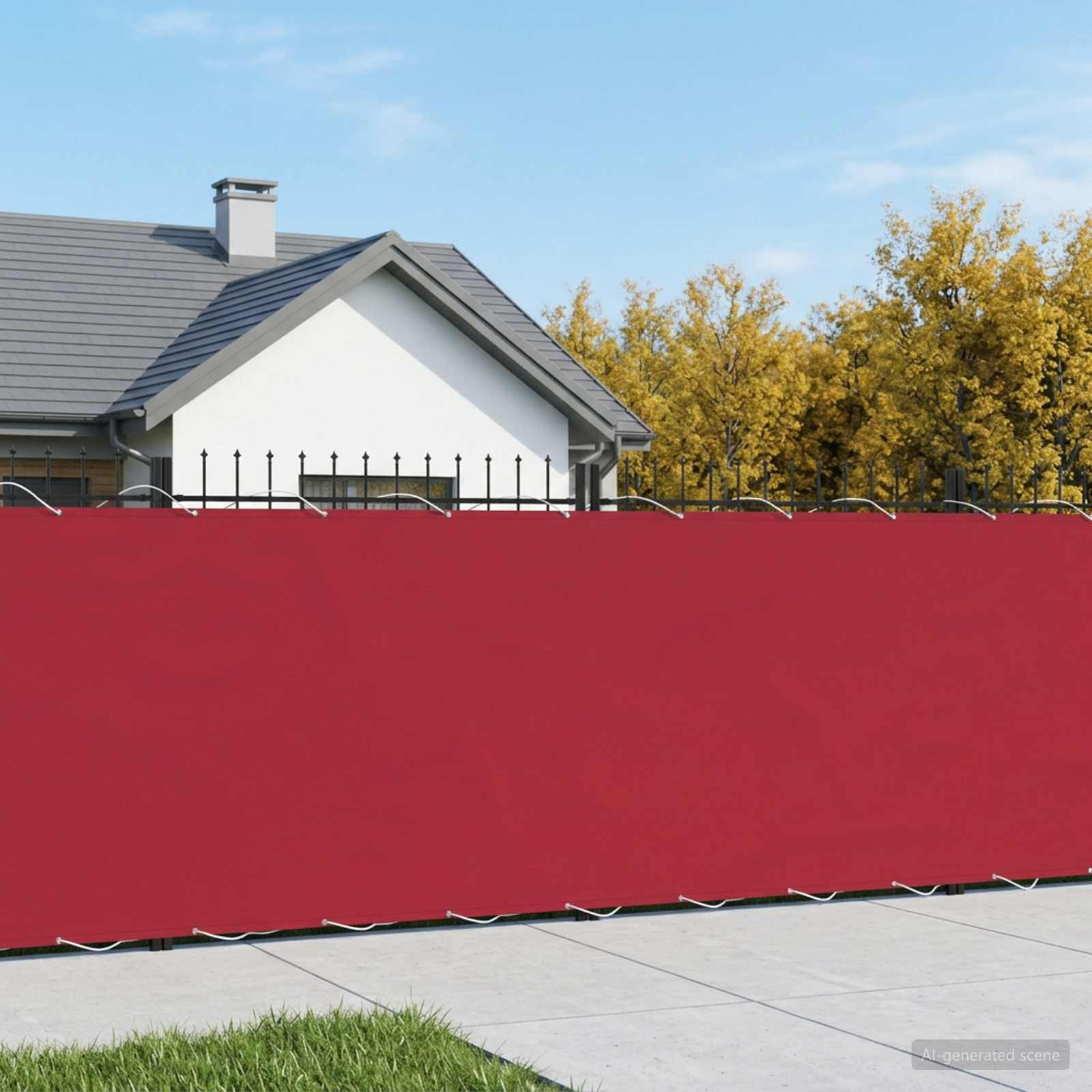 vidaXL Balkon Sichtschutz 180 x 300 cm Stoff mit PU-Beschichtung Rot