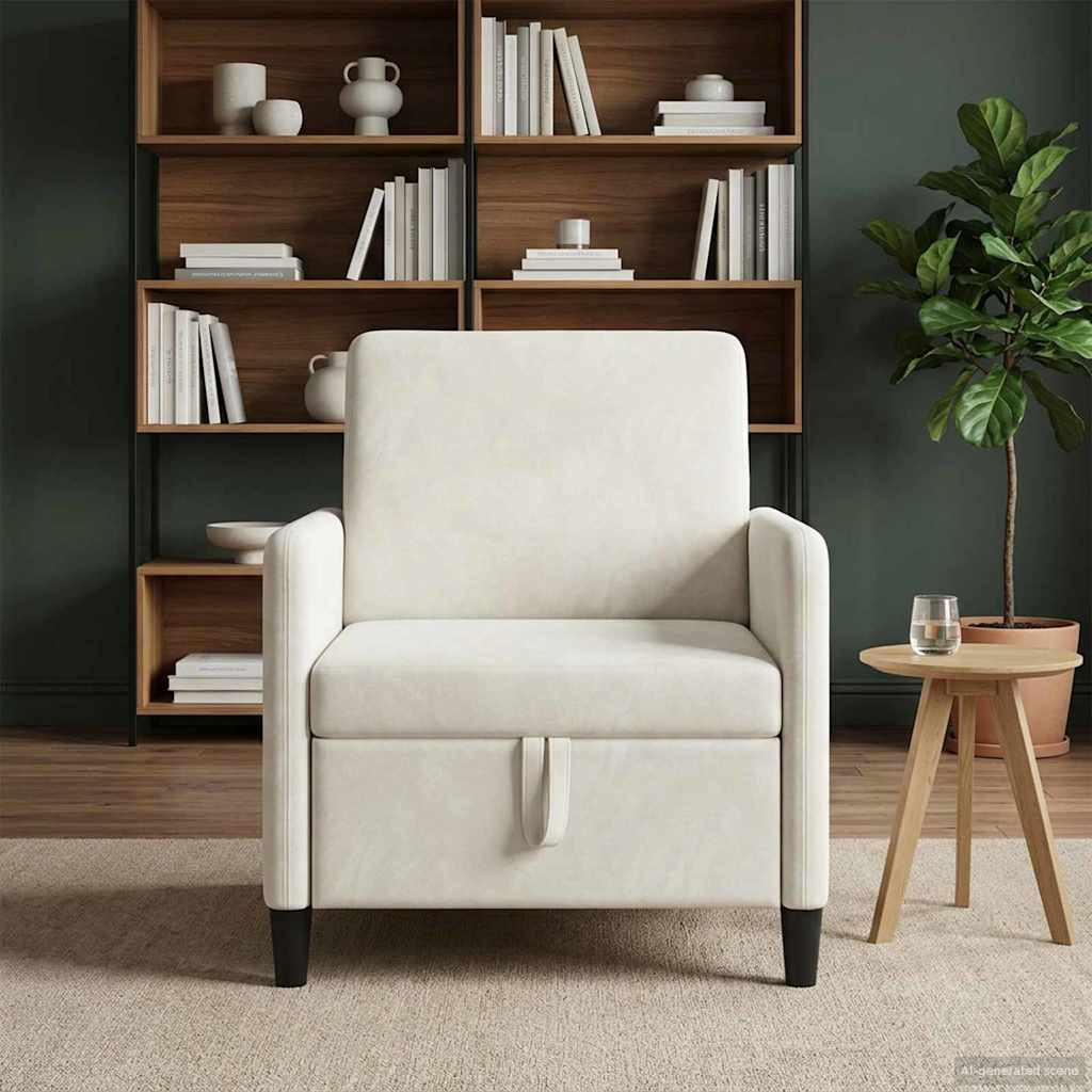vidaXL Sofa mit Stauraum Creme 72 x 78 x 87 cm Polyester