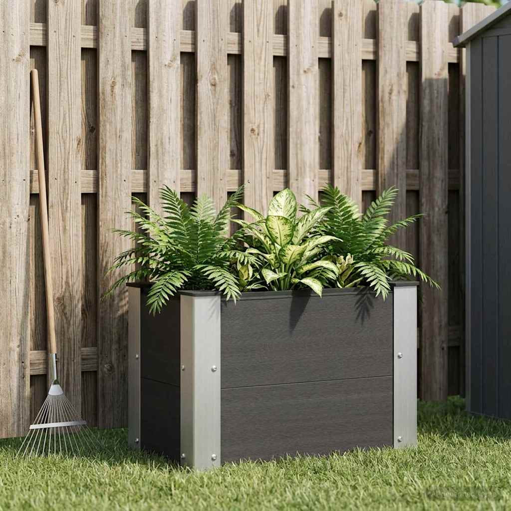 vidaXL Hochbeet Schwarz 50 x 30 x 36 cm WPC und Aluminium