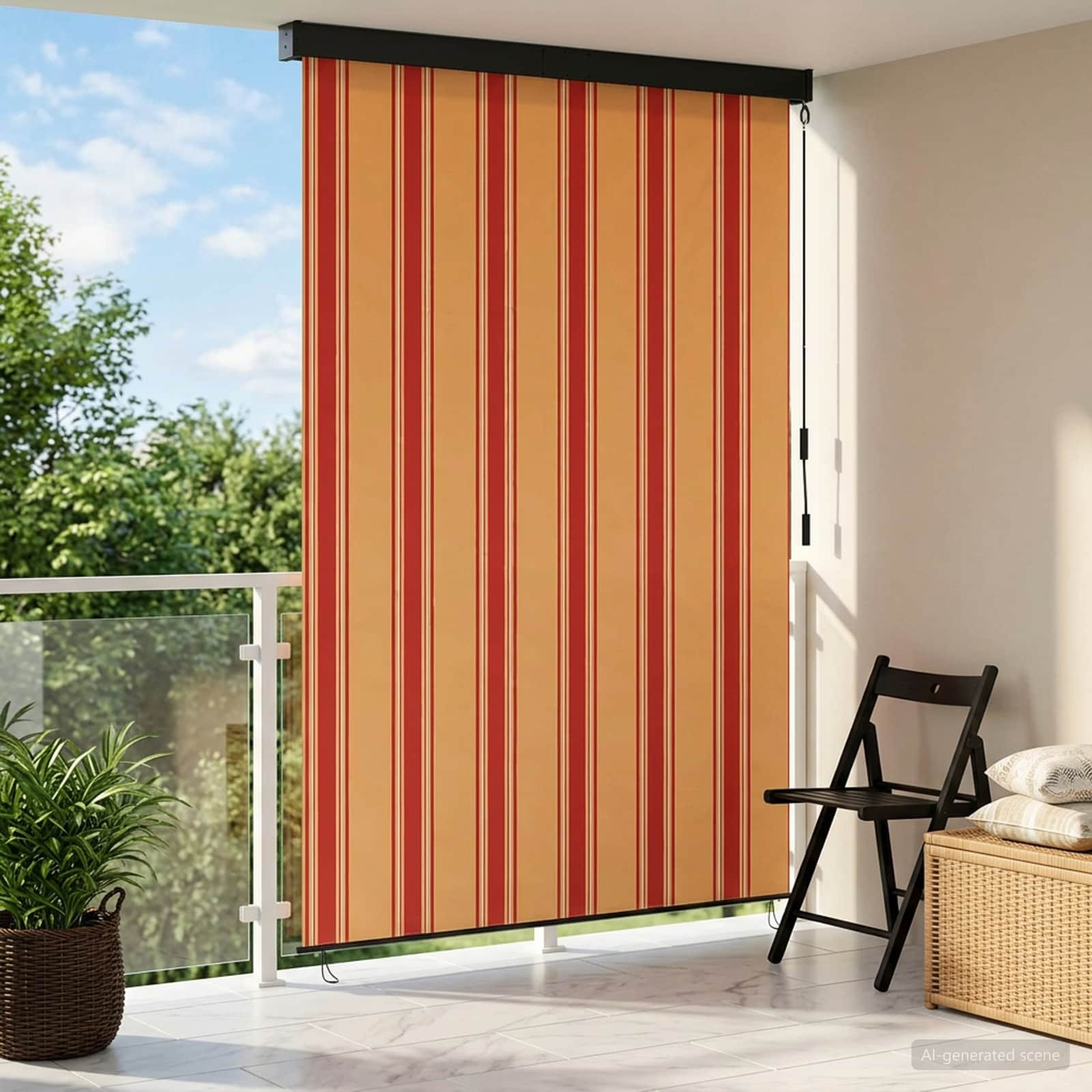 vidaXL Rollo Mehrfarbig 100 x 250 cm Stoff und Aluminium