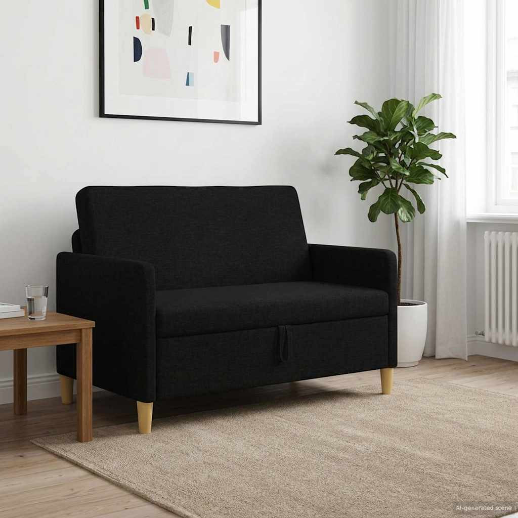 vidaXL Sofa mit Stauraum Schwarz 122 x 78 x 87 cm Polyester