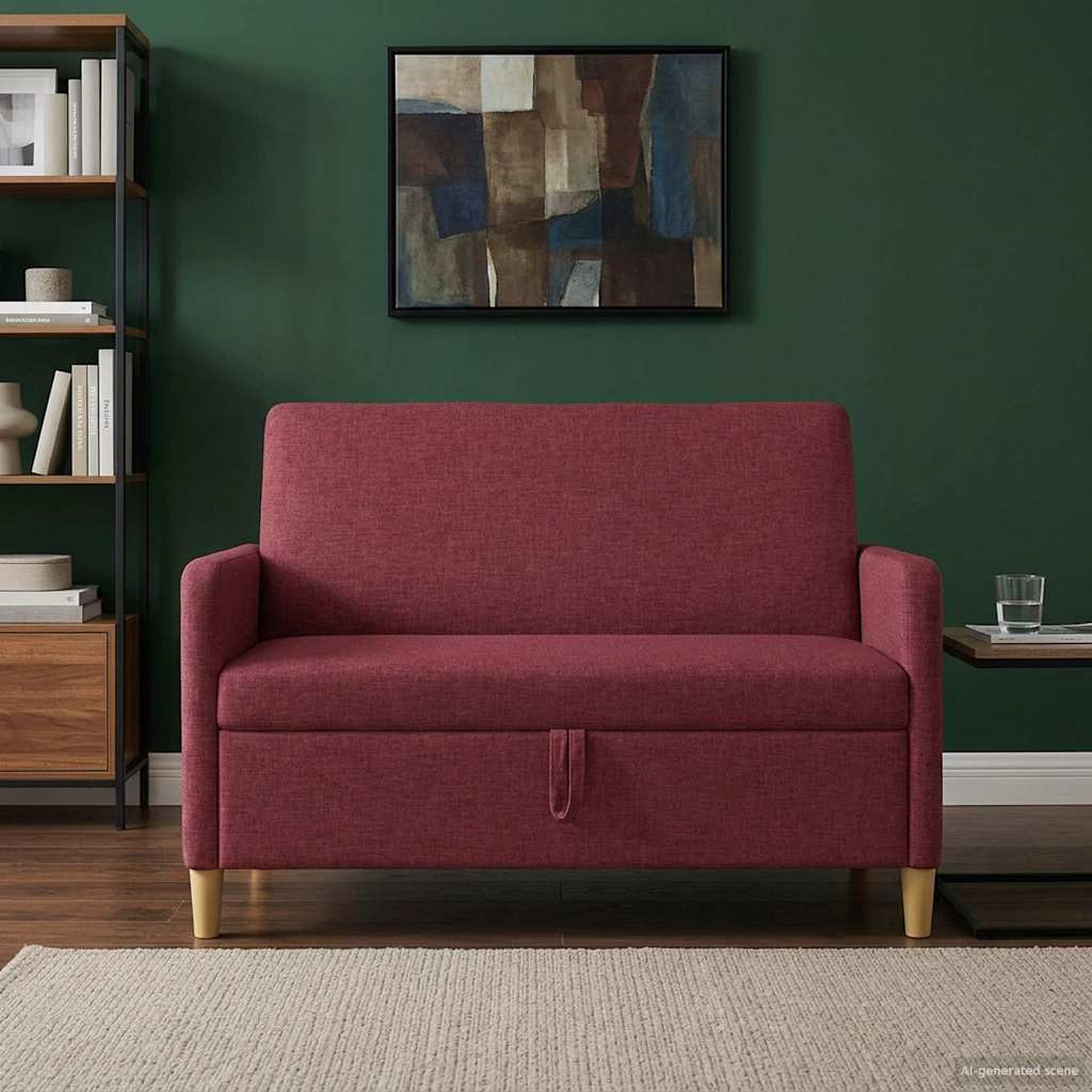 vidaXL Sofa mit Stauraum Weinrot 122 x 78 x 87 cm Polyester