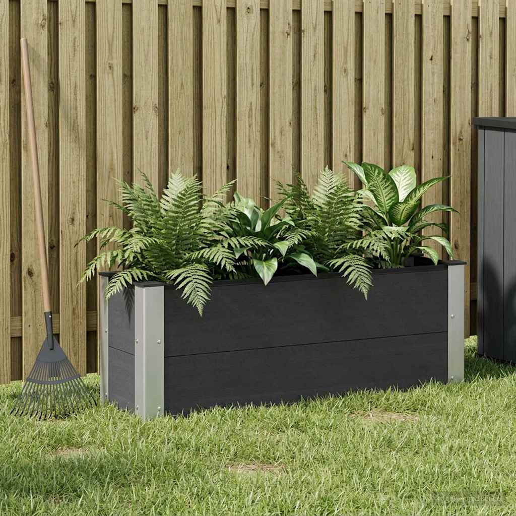 vidaXL Hochbeet Schwarz 100 x 30 x 36 cm WPC und Aluminium