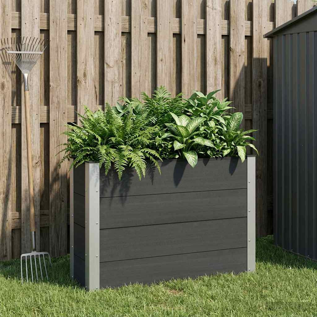 vidaXL Hochbeet Schwarz 100 x 30 x 72 cm WPC und Aluminium