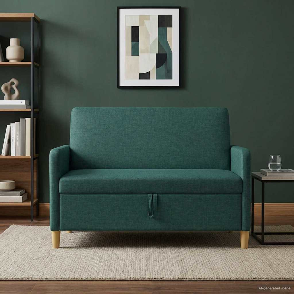 vidaXL Sofa mit Stauraum Dunkelgrün 122 x 78 x 87 cm Polyester