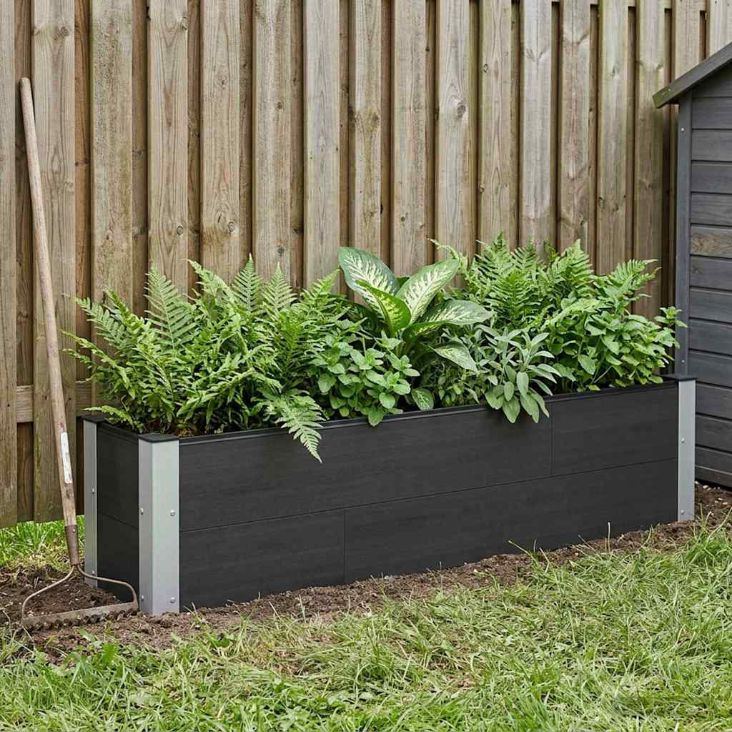 vidaXL Hochbeet Schwarz 150 x 30 x 36 cm WPC und Aluminium