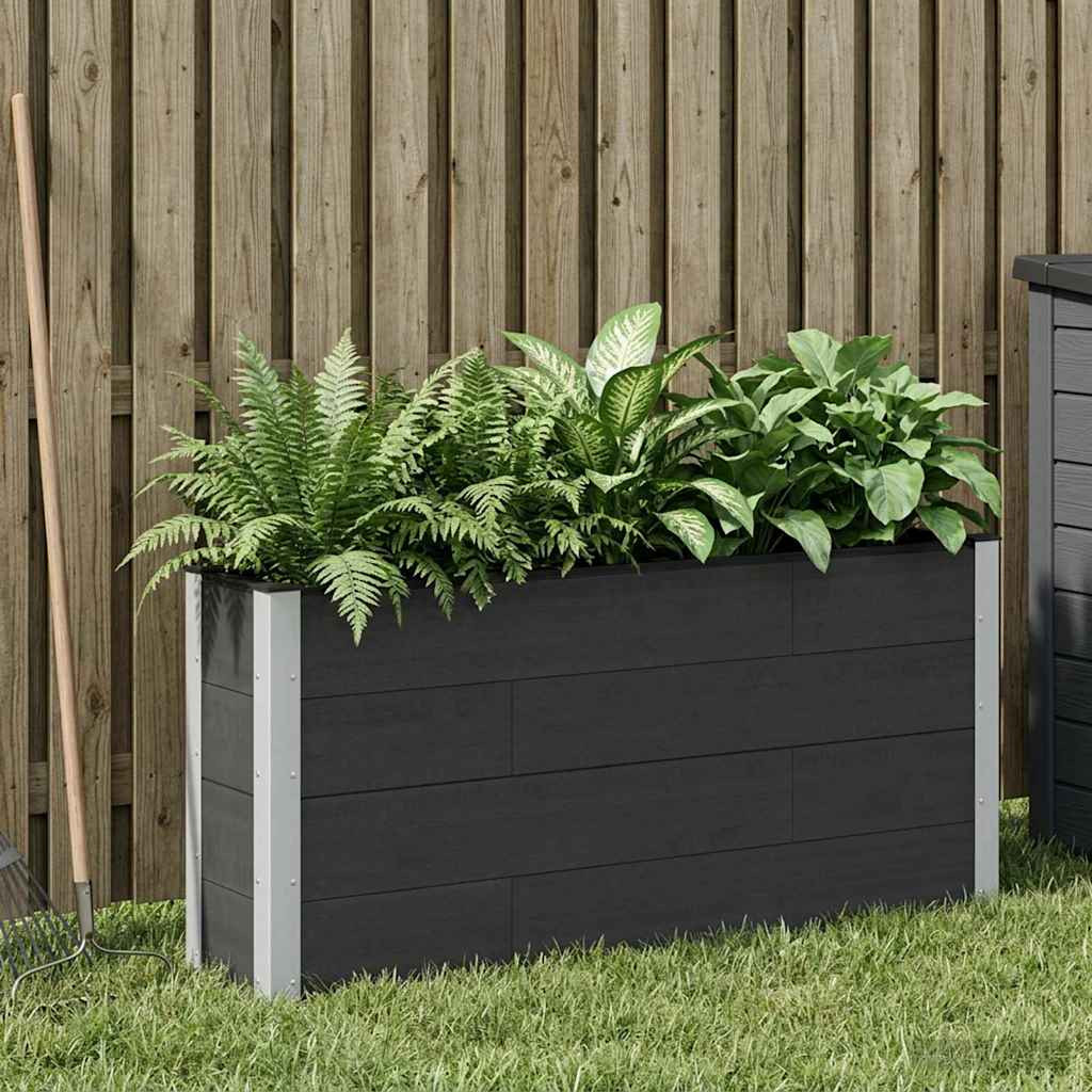 vidaXL Hochbeet Schwarz 150 x 30 x 72 cm WPC und Aluminium