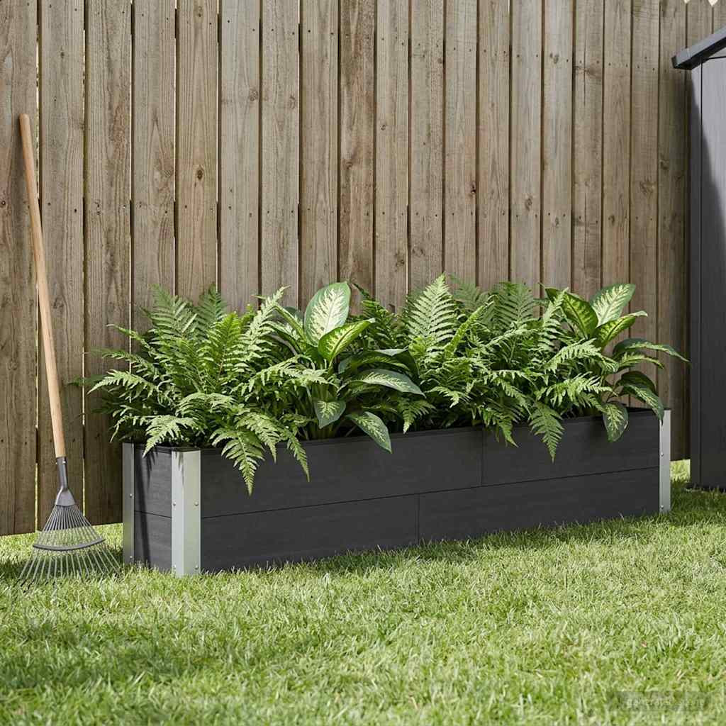 vidaXL Hochbeet Schwarz 200 x 30 x 36 cm WPC und Aluminium