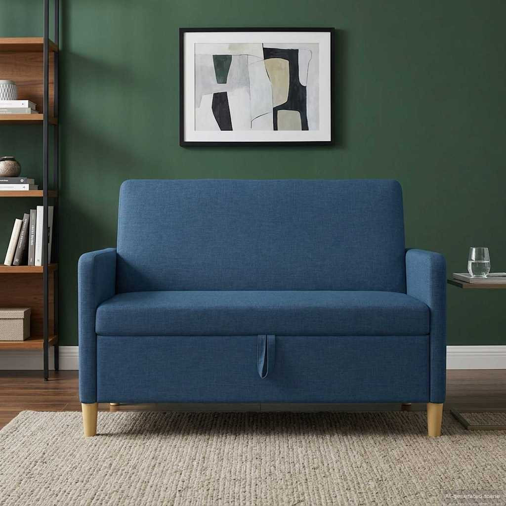 vidaXL Sofa mit Stauraum Blau 122 x 78 x 87 cm Polyester