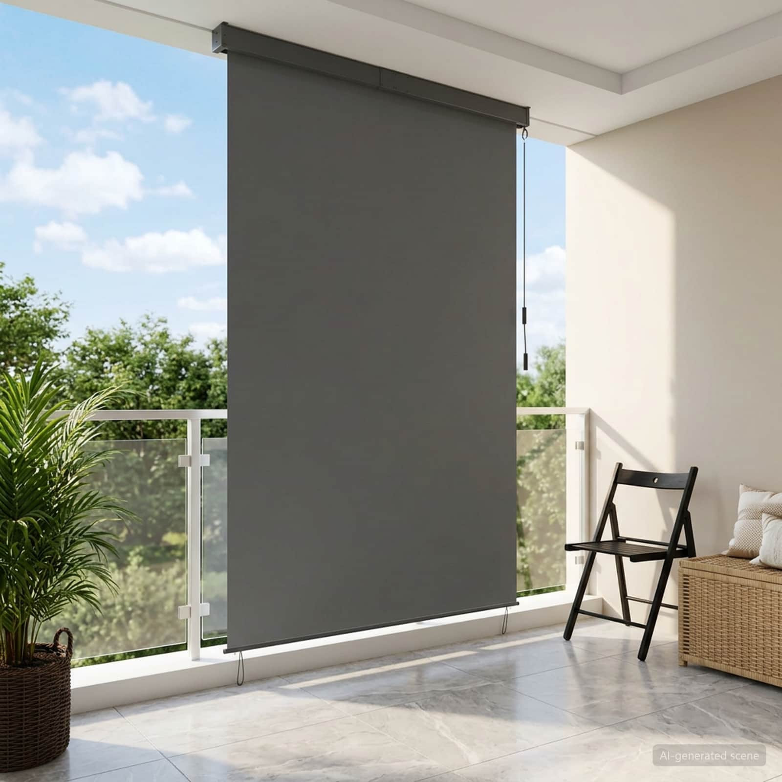 vidaXL Rollo Hellgrau 120 x 250 cm Stoff und Aluminium
