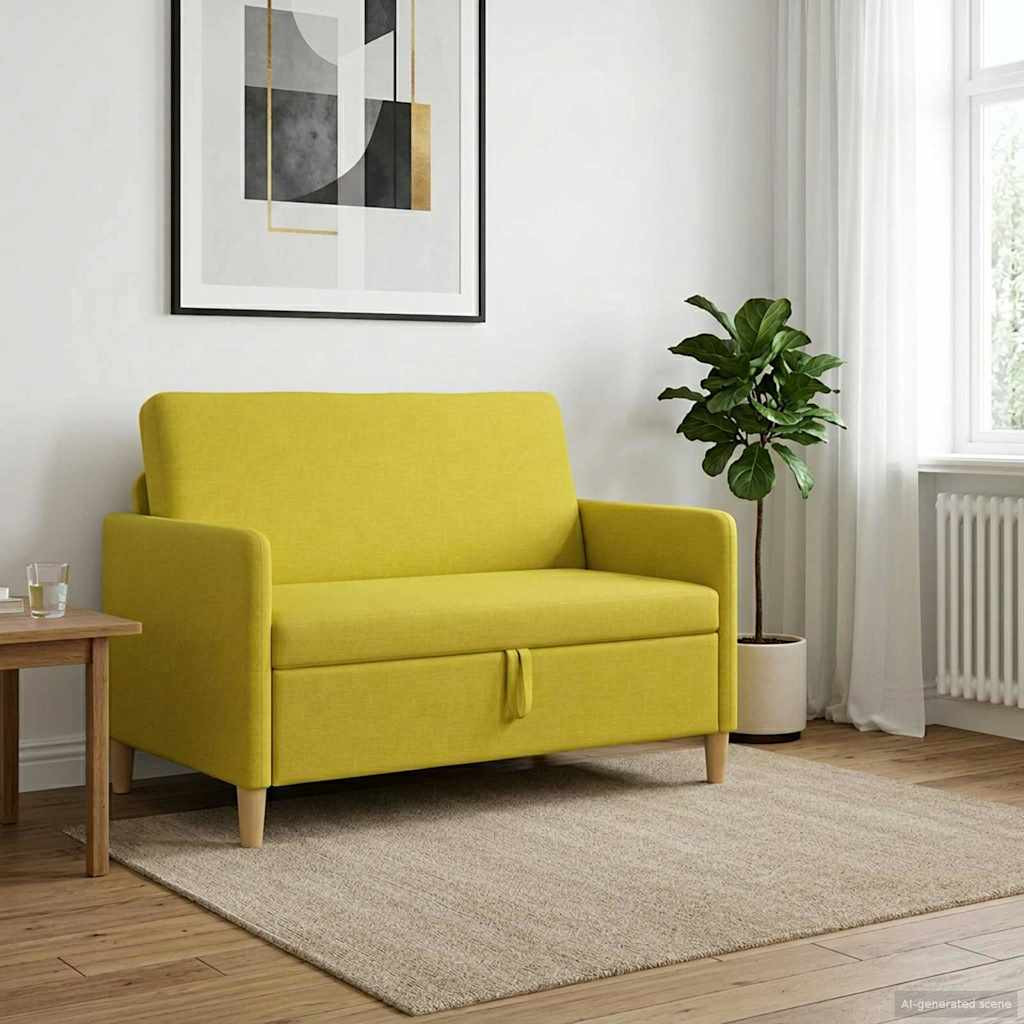 vidaXL Sofa mit Stauraum Helles Gelb 122 x 78 x 87 cm Polyester