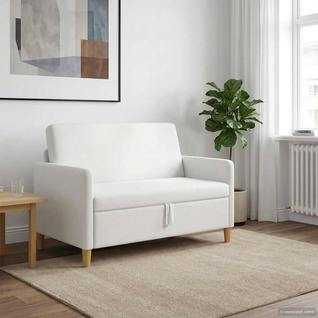 vidaXL Sofa mit Stauraum Weiß 122 x 78 x 87 cm Polyester