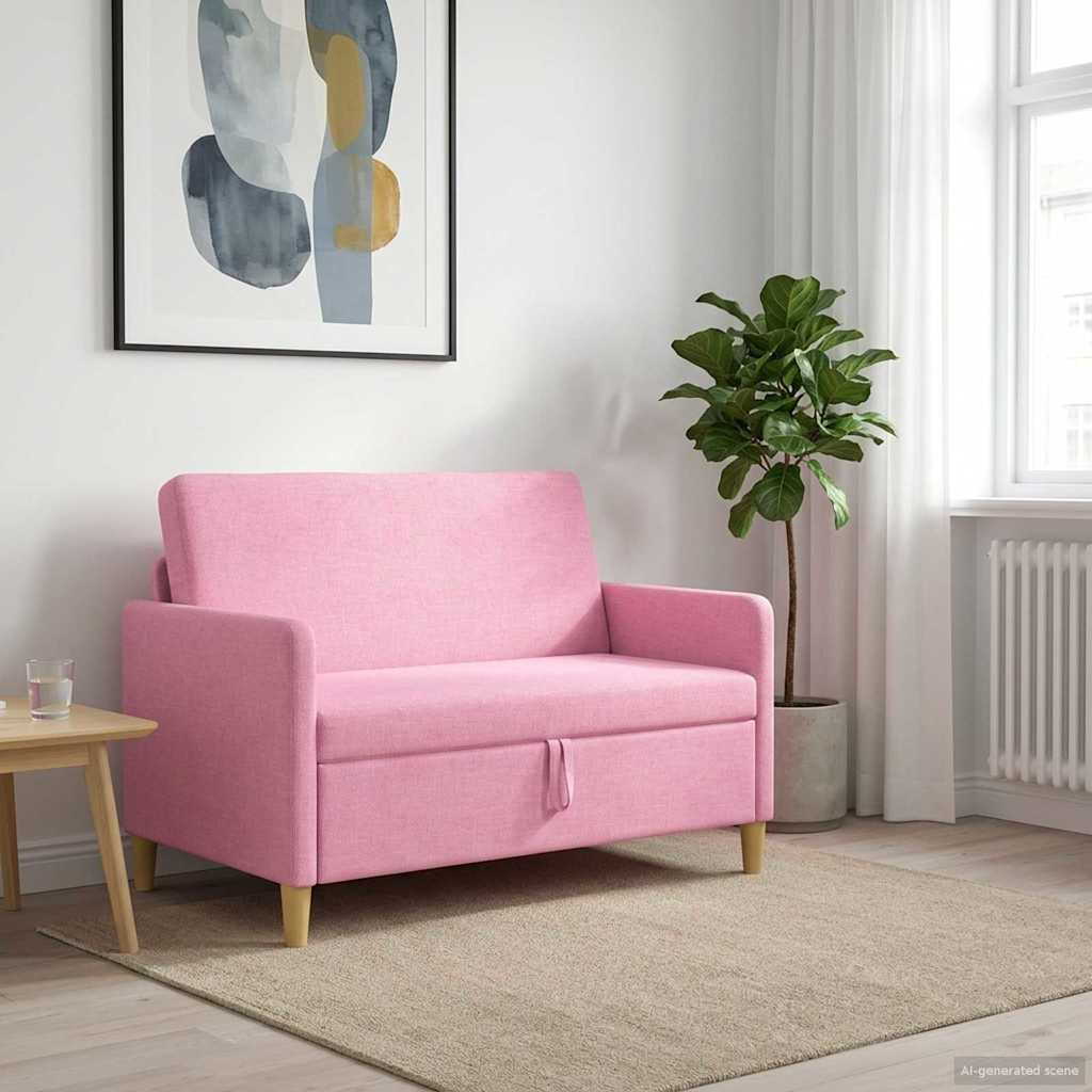 vidaXL Sofa mit Stauraum Rosa 122 x 78 x 87 cm Polyester