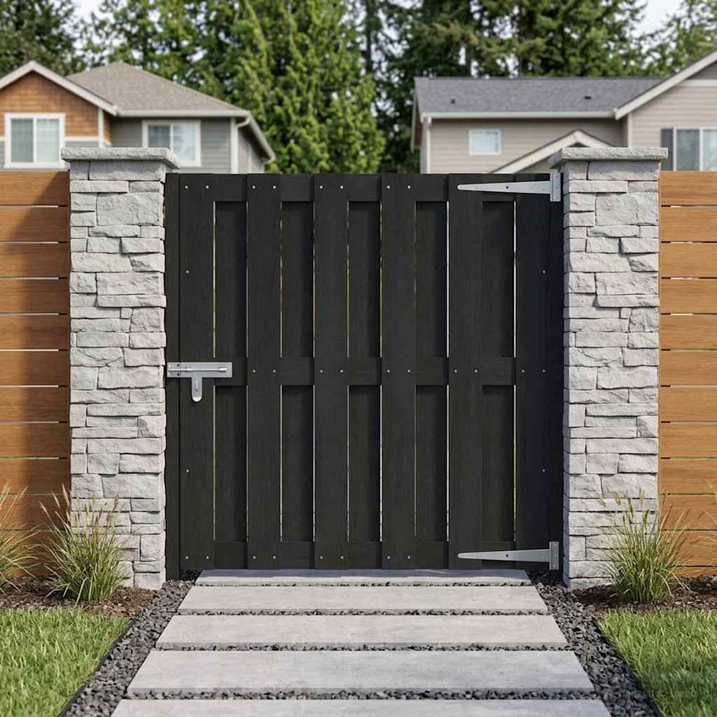 vidaXL Gartentor 100 x 100 cm WPC und Aluminium Schwarz