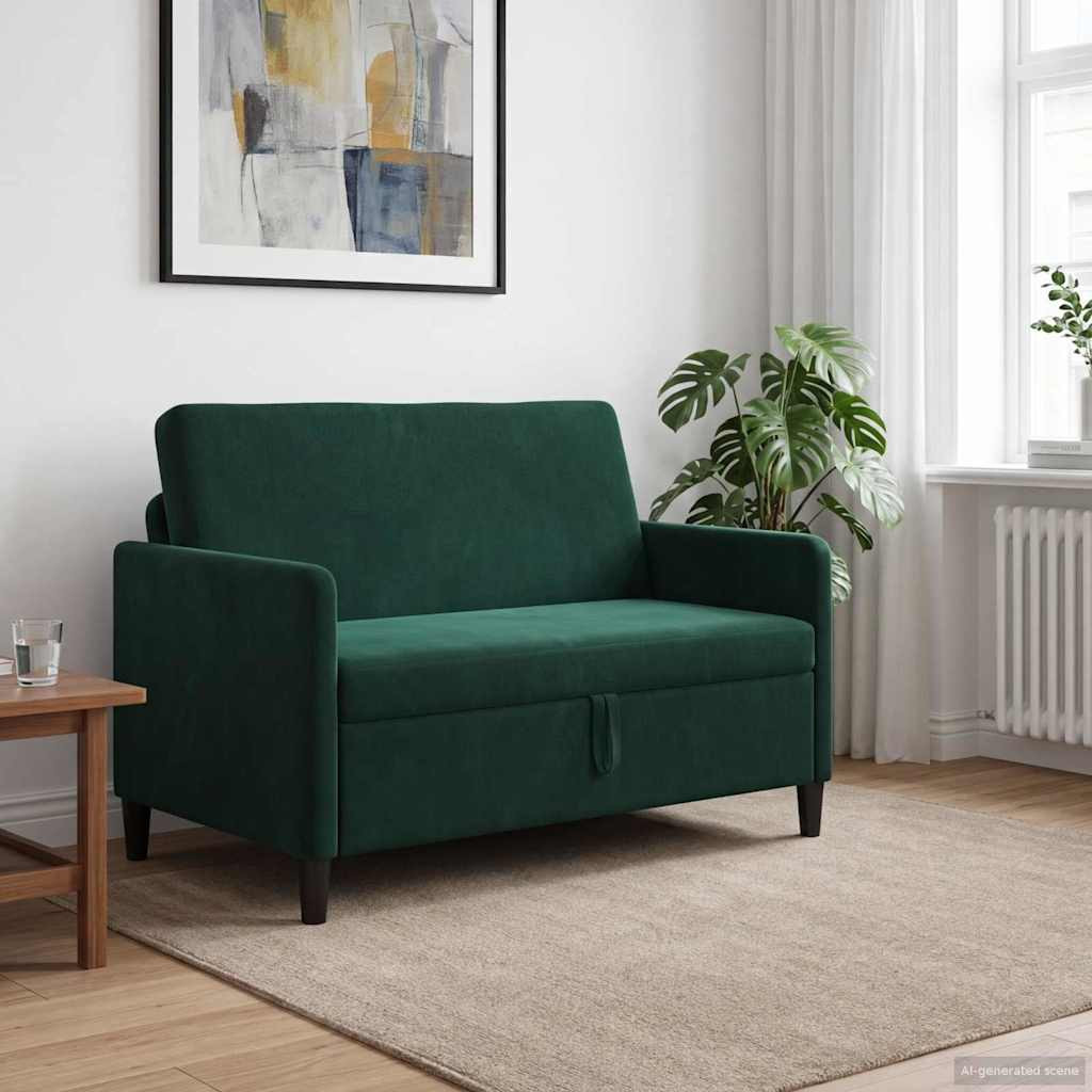 vidaXL Sofa mit Stauraum Dunkelgrün 122 x 78 x 87 cm Polyester