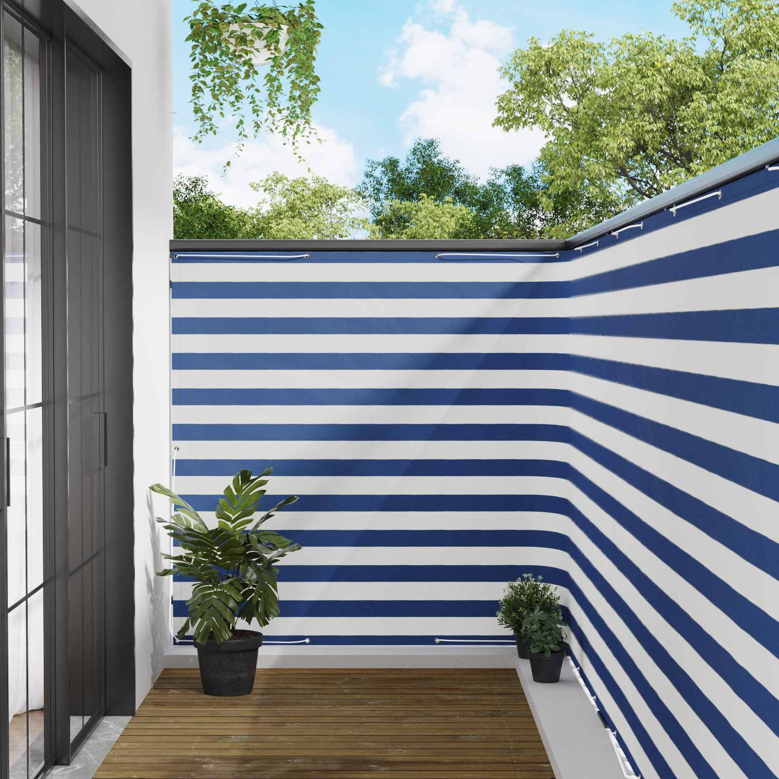 vidaXL Balkon Sichtschutz 150 x 500 cm Stoff mit PU-Beschichtung