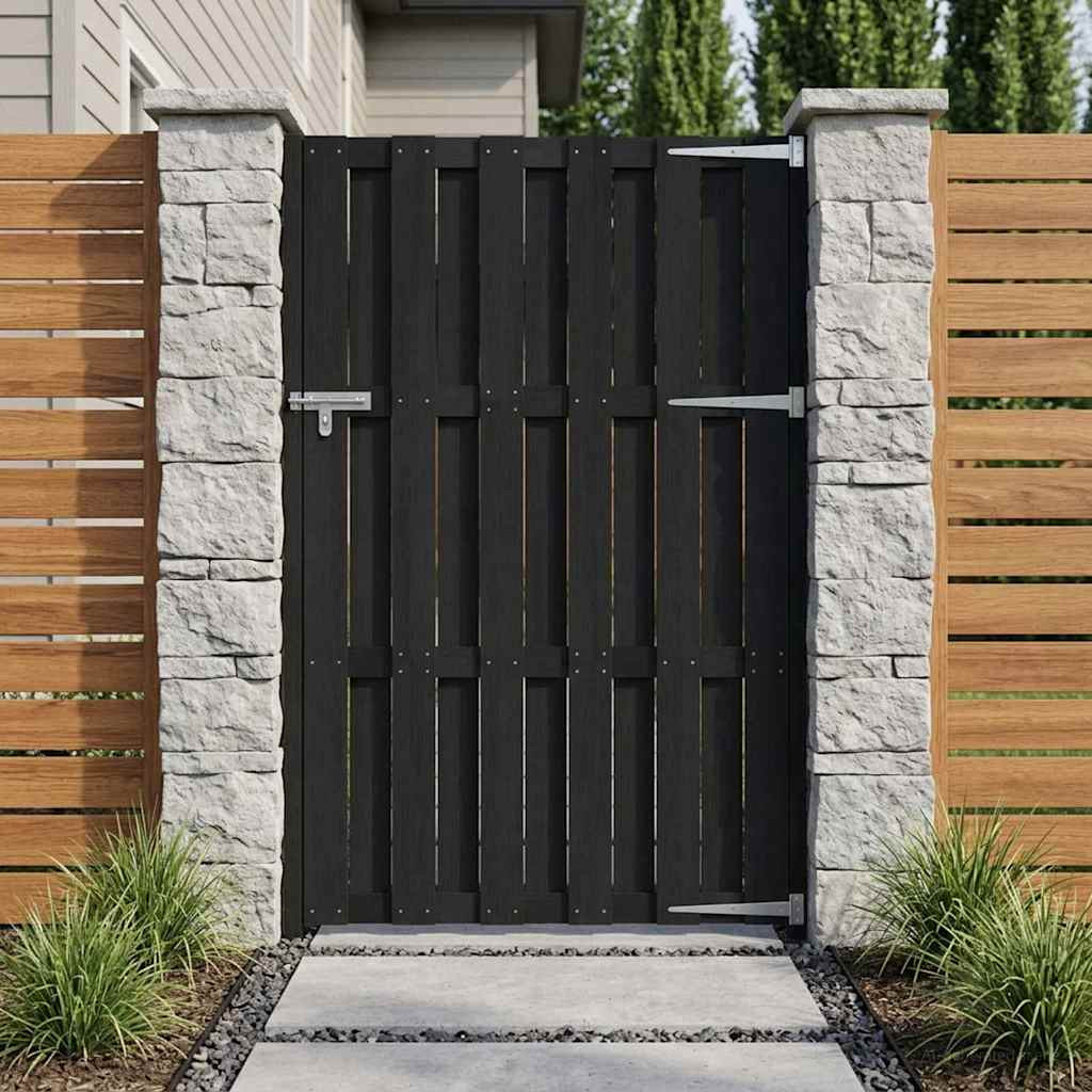 vidaXL Gartentor 100 x 180 cm WPC und Aluminium Schwarz