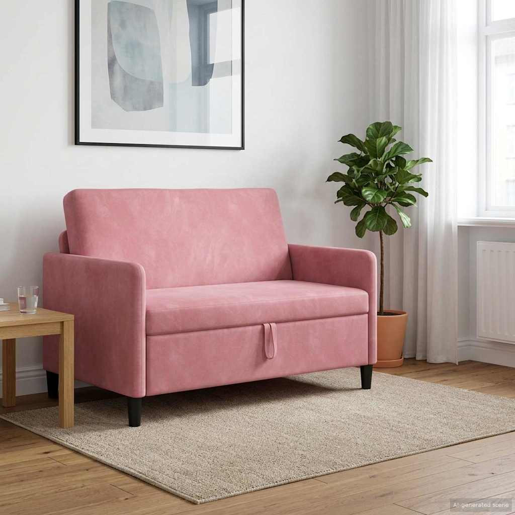vidaXL Sofa mit Stauraum Rosa 122 x 78 x 87 cm Polyester