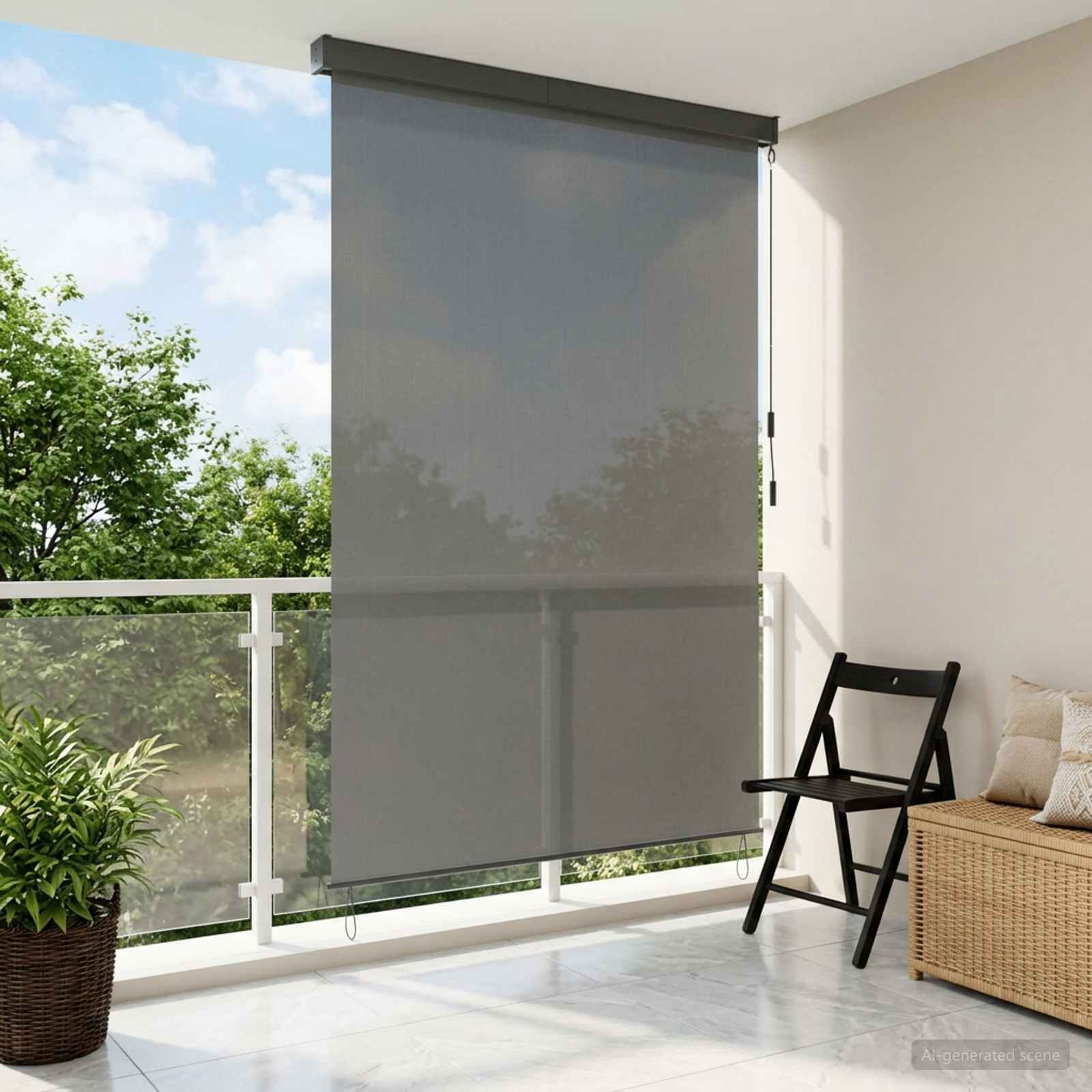 vidaXL Rollo Hellgrau 140 x 250 cm Stoff und Aluminium