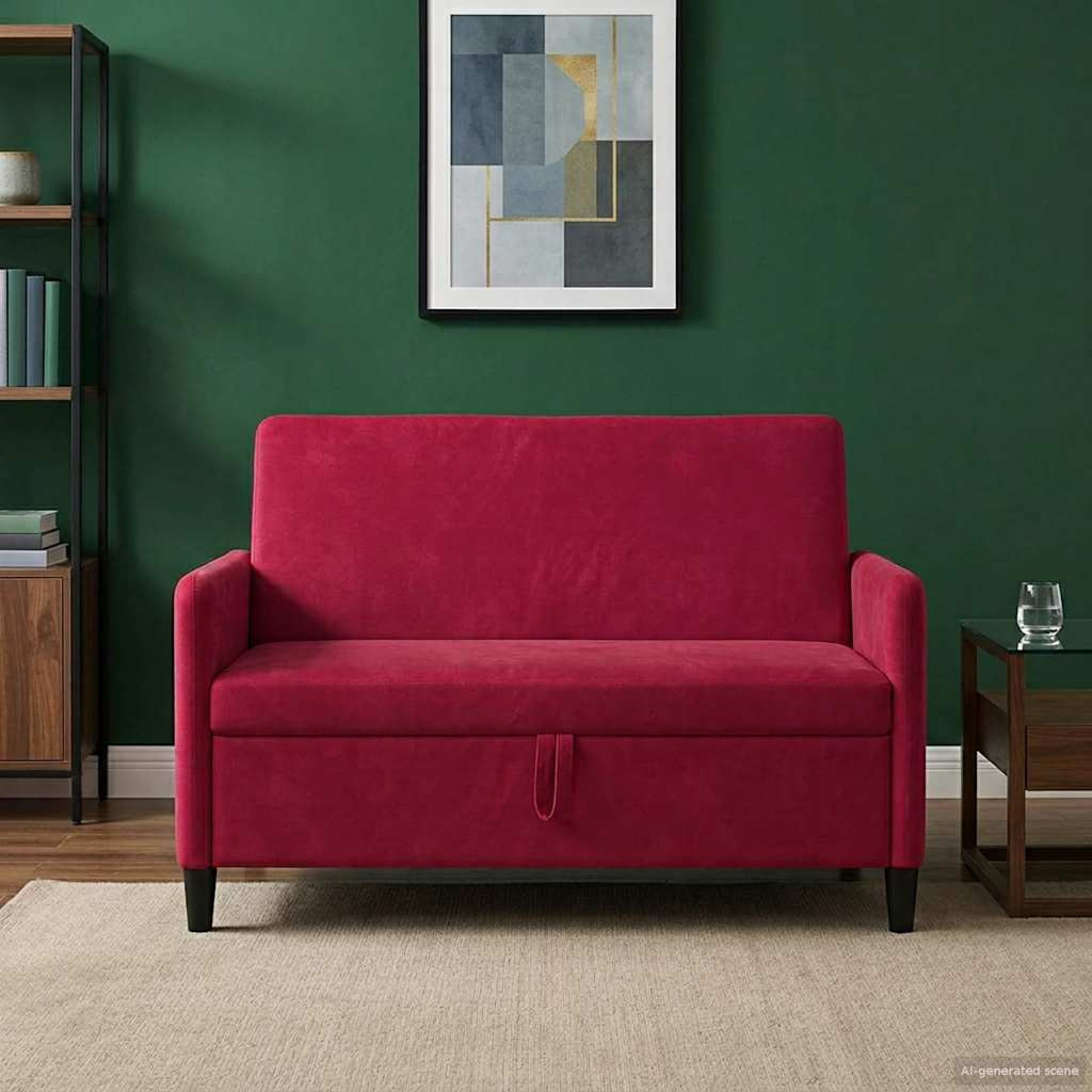 vidaXL Sofa mit Stauraum Weinrot 122 x 78 x 87 cm Polyester