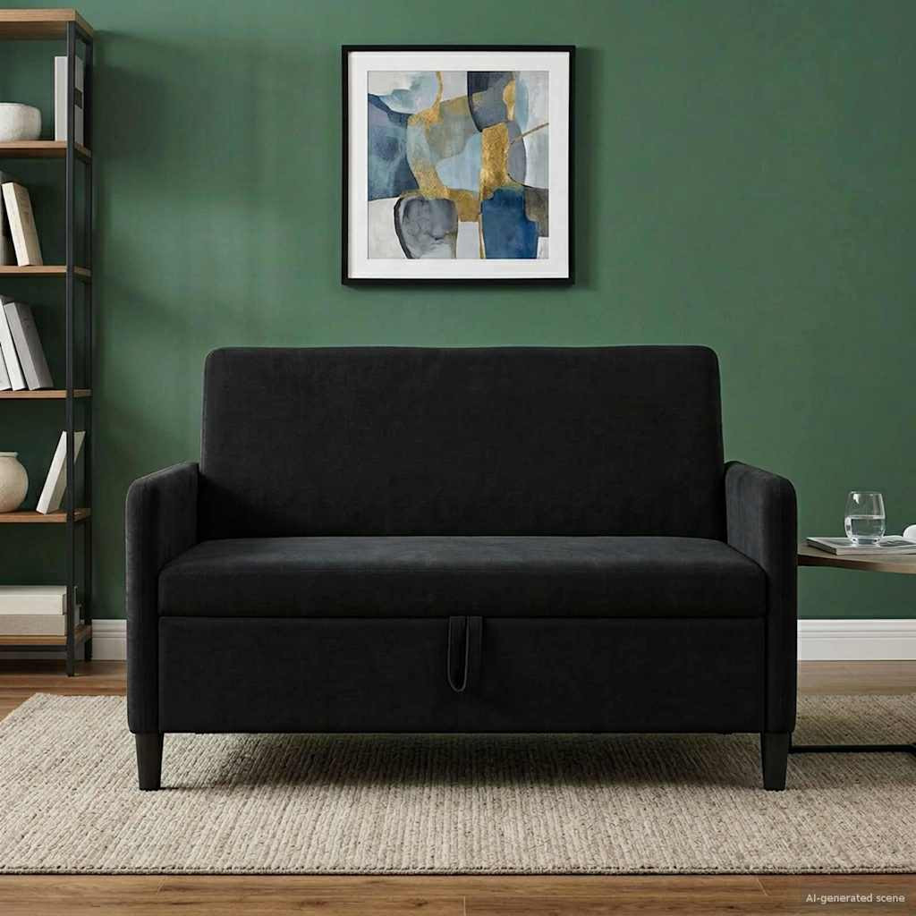 vidaXL Sofa mit Stauraum Schwarz 122 x 78 x 87 cm Polyester