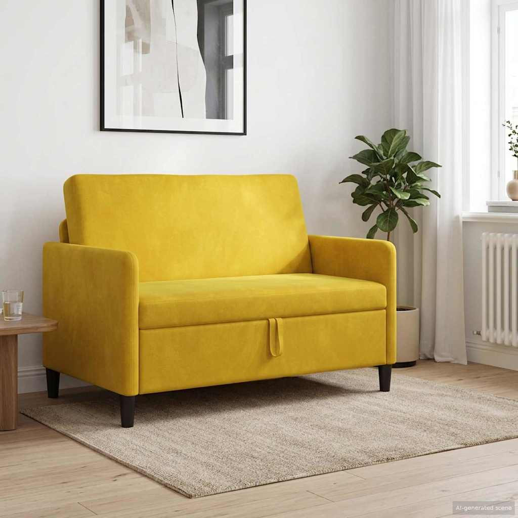 vidaXL Sofa mit Stauraum Gelb 122 x 78 x 87 cm Polyester