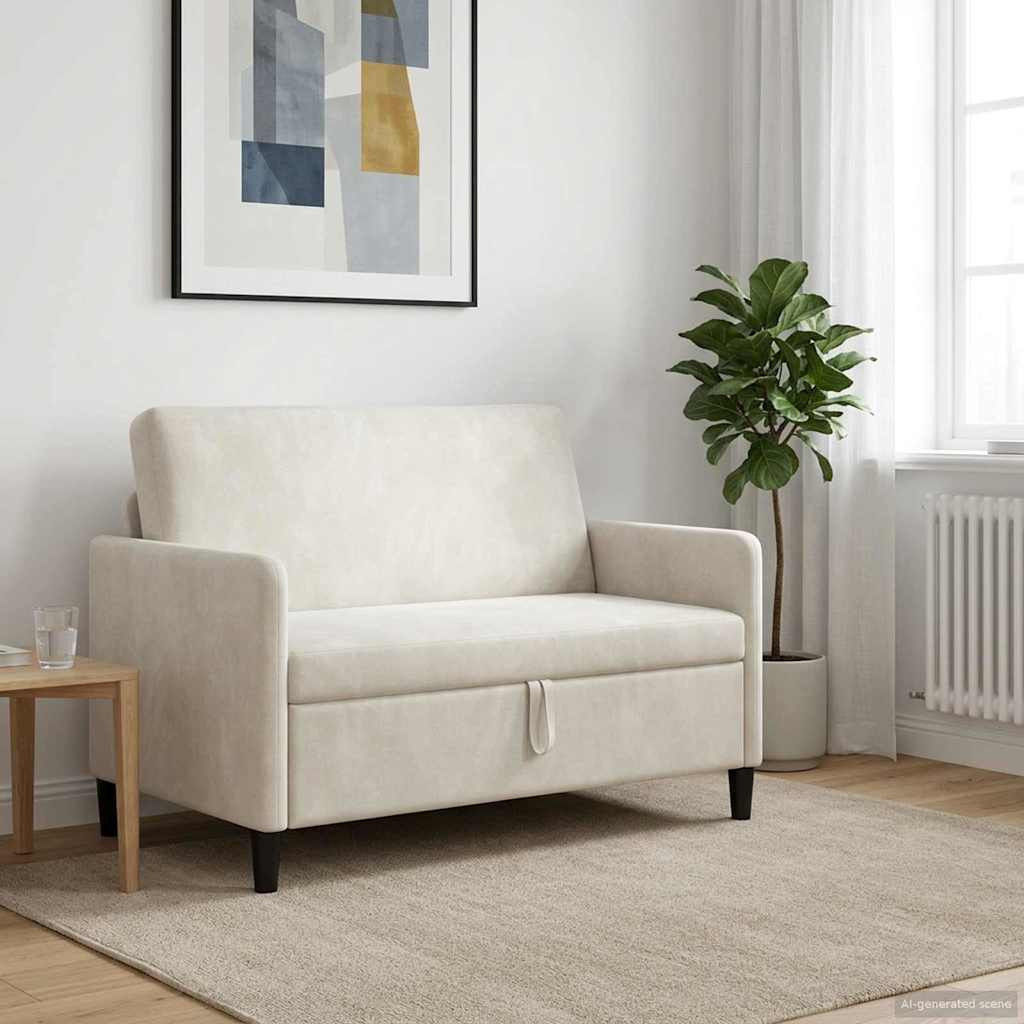 vidaXL Sofa mit Stauraum Creme 122 x 78 x 87 cm Polyester