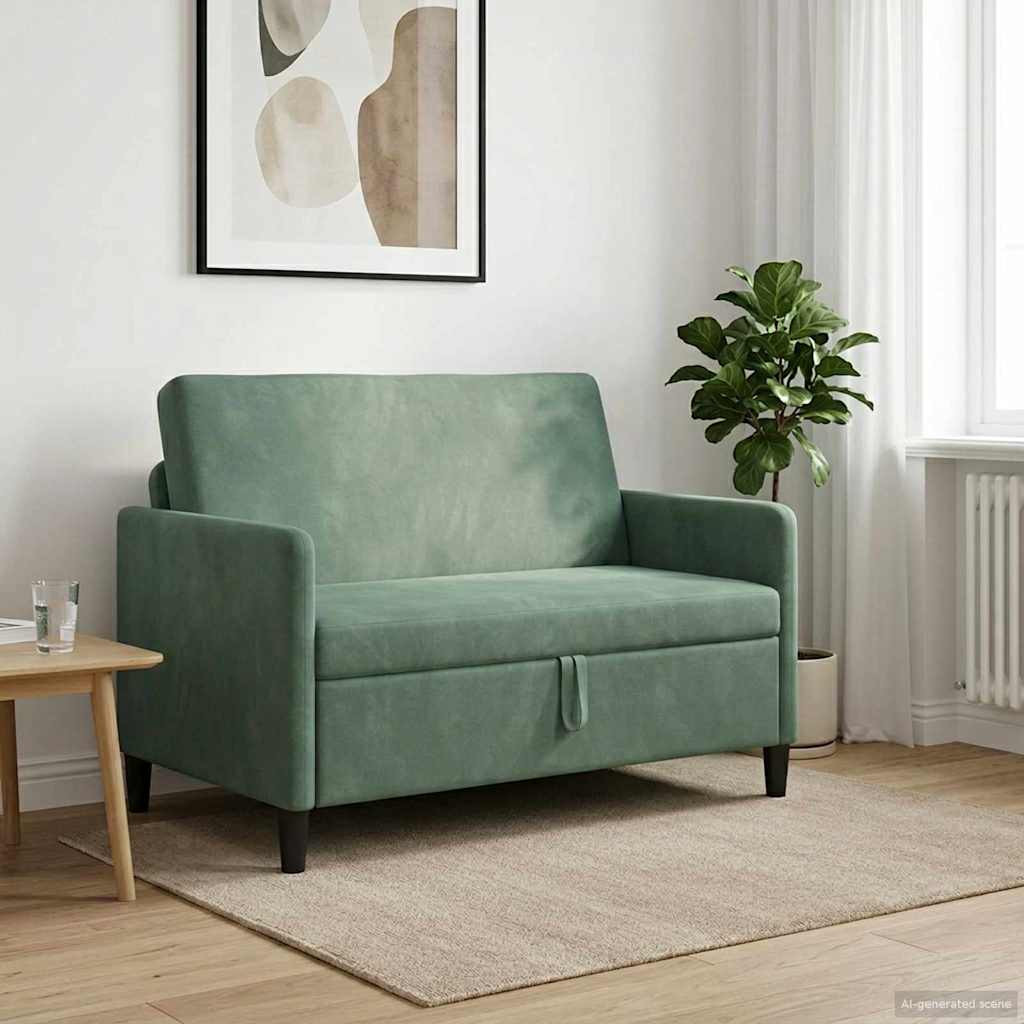 vidaXL Sofa mit Stauraum Meergrün 122 x 78 x 87 cm Polyester