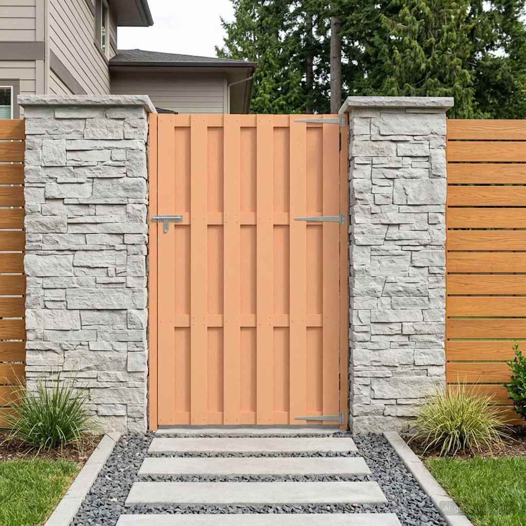 vidaXL Gartentor 100 x 180 cm WPC und Aluminium Braun