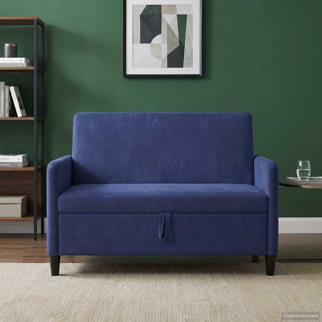 vidaXL Sofa mit Stauraum Polizeiblau 122 x 78 x 87 cm Polyester