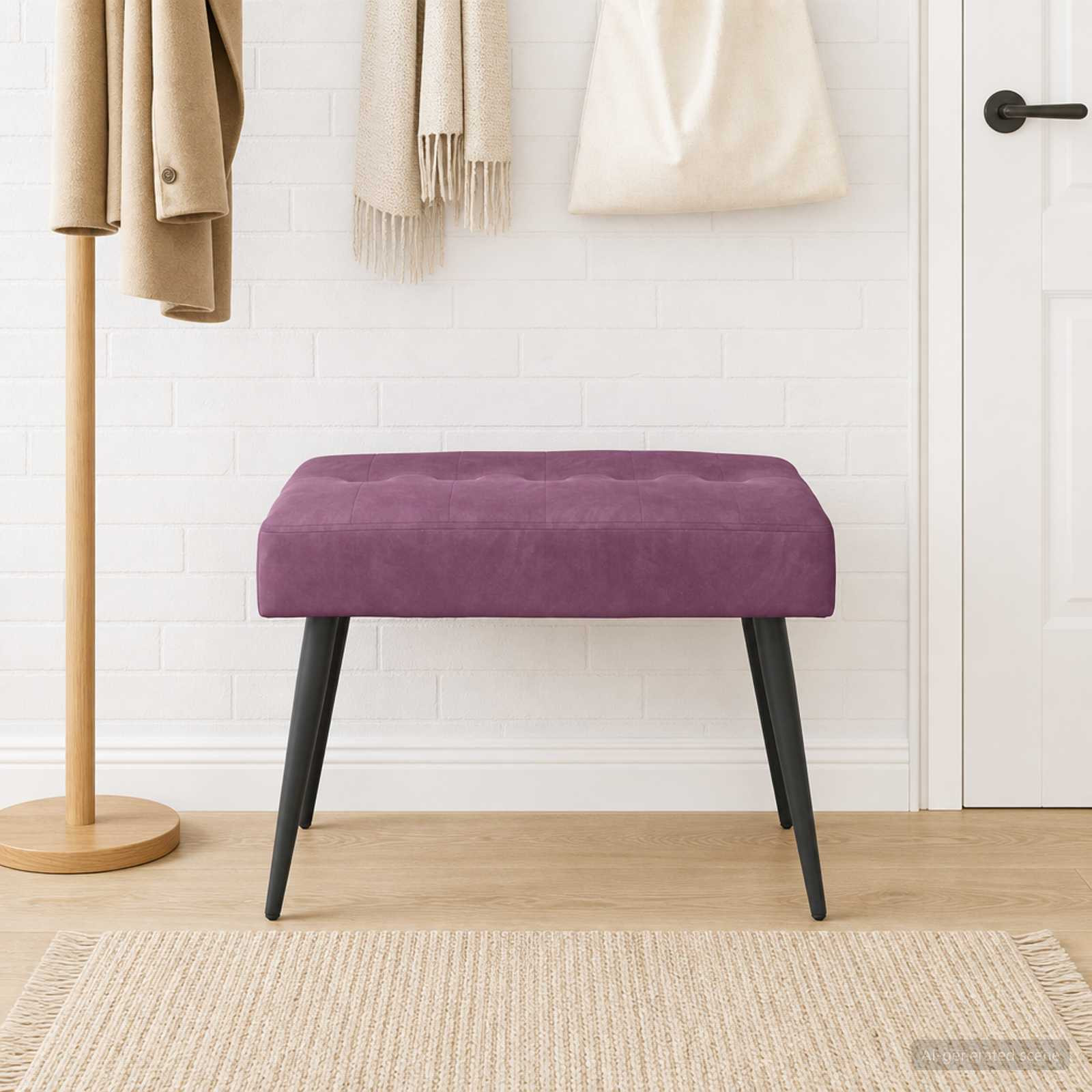 vidaXL Bank mit Knopfheftung Lila 60 x 40 x 45 cm Samt