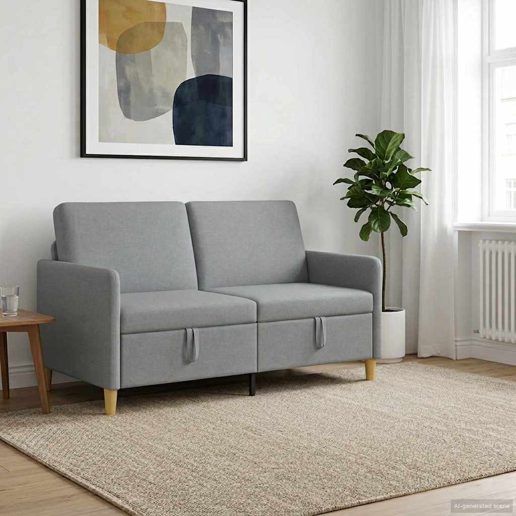 vidaXL Sofa mit Stauraum Hellgrau 152 x 78 x 87 cm Polyester
