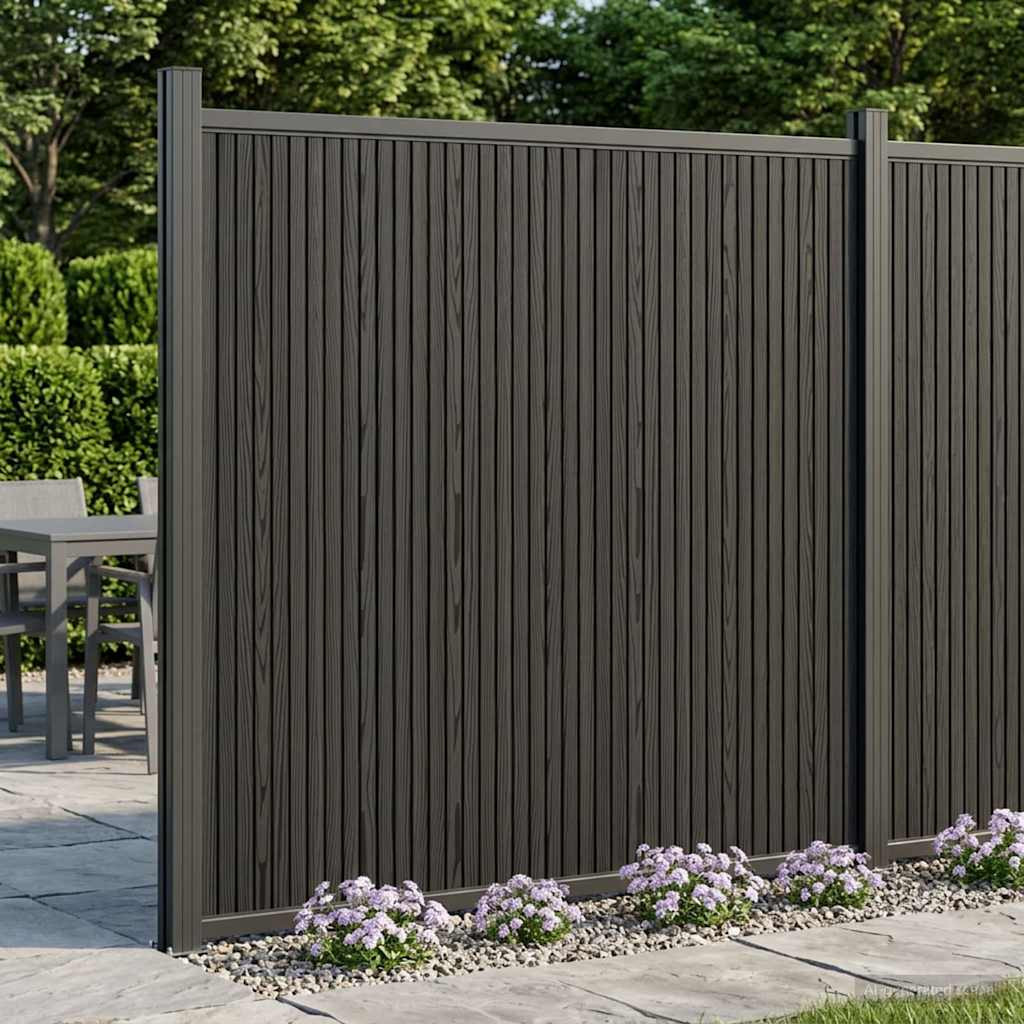 vidaXL Zaunelement WPC und Aluminium Schwarz