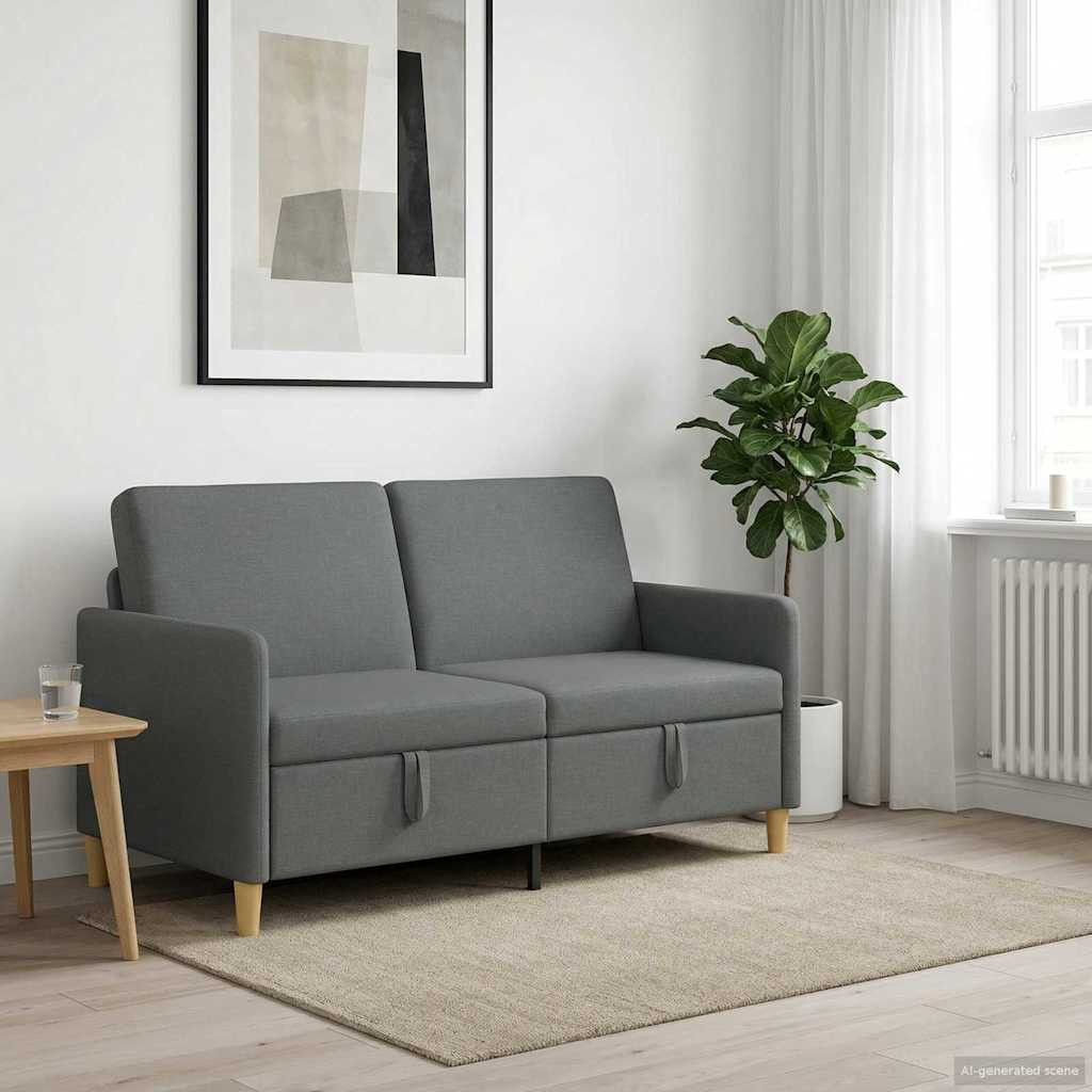 vidaXL Sofa mit Stauraum Dunkelgrau 152 x 78 x 87 cm Polyester