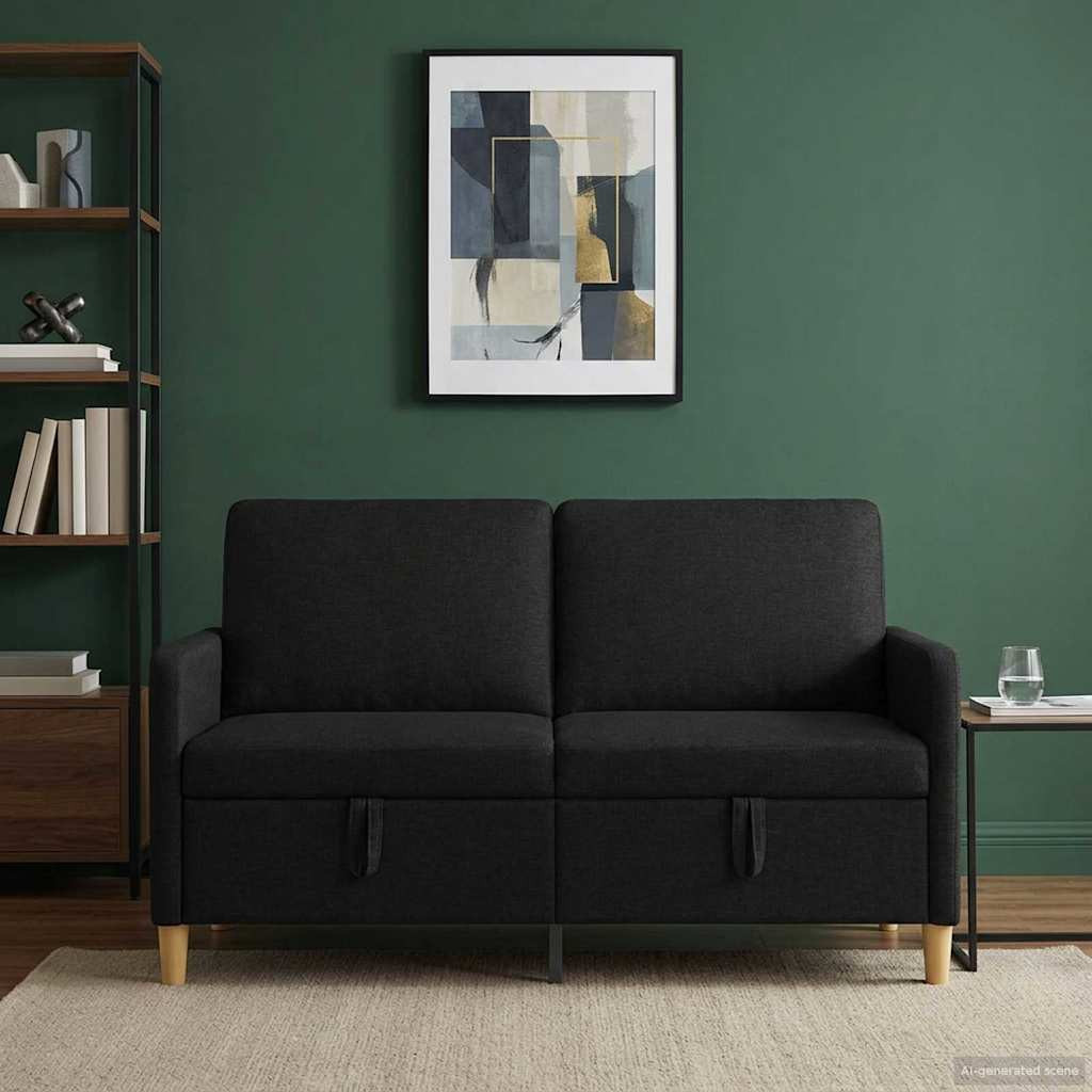 vidaXL Sofa mit Stauraum Schwarz 152 x 78 x 87 cm Polyester