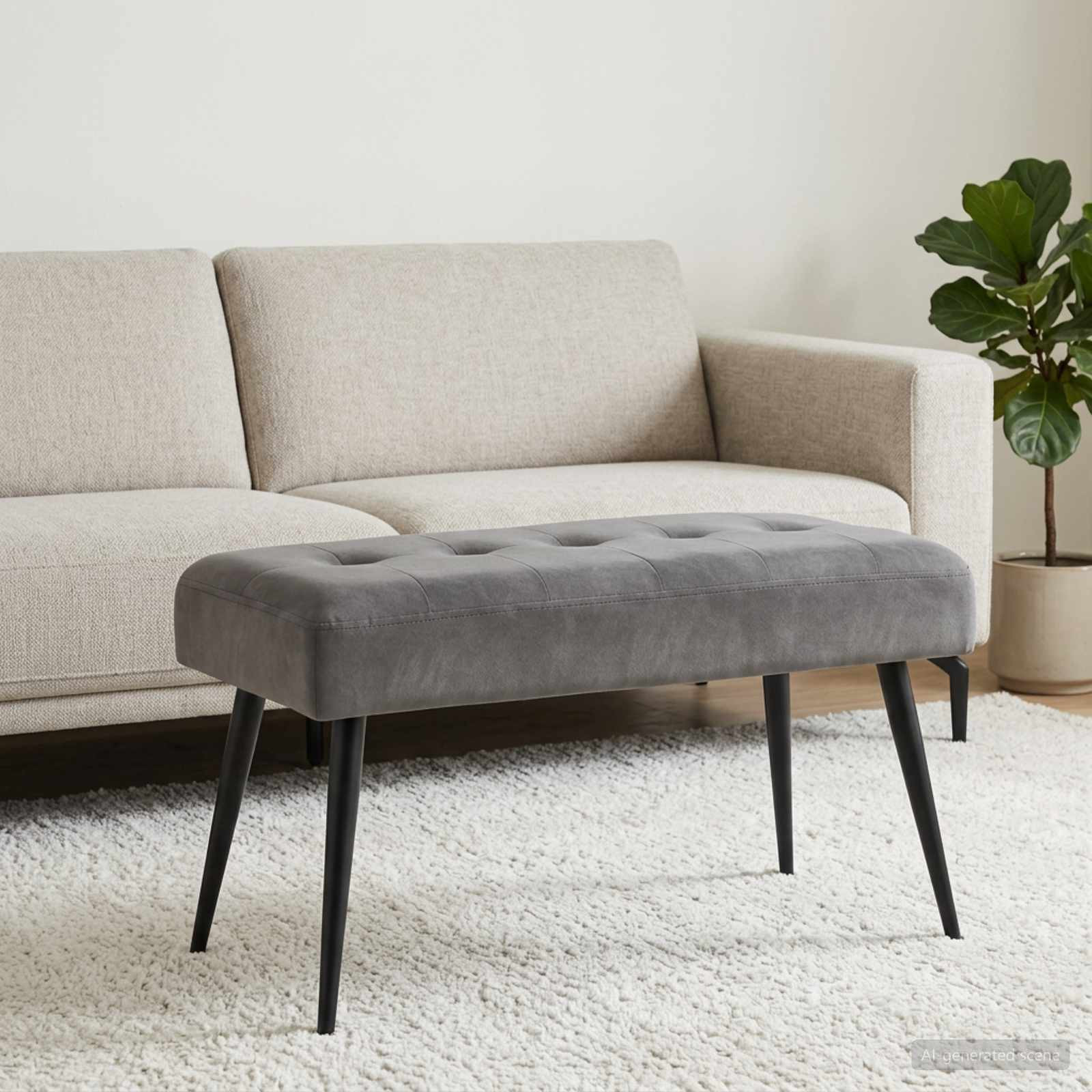 vidaXL Bank mit Knopfheftung Dunkelgrau 80 x 40 x 46 cm Samt