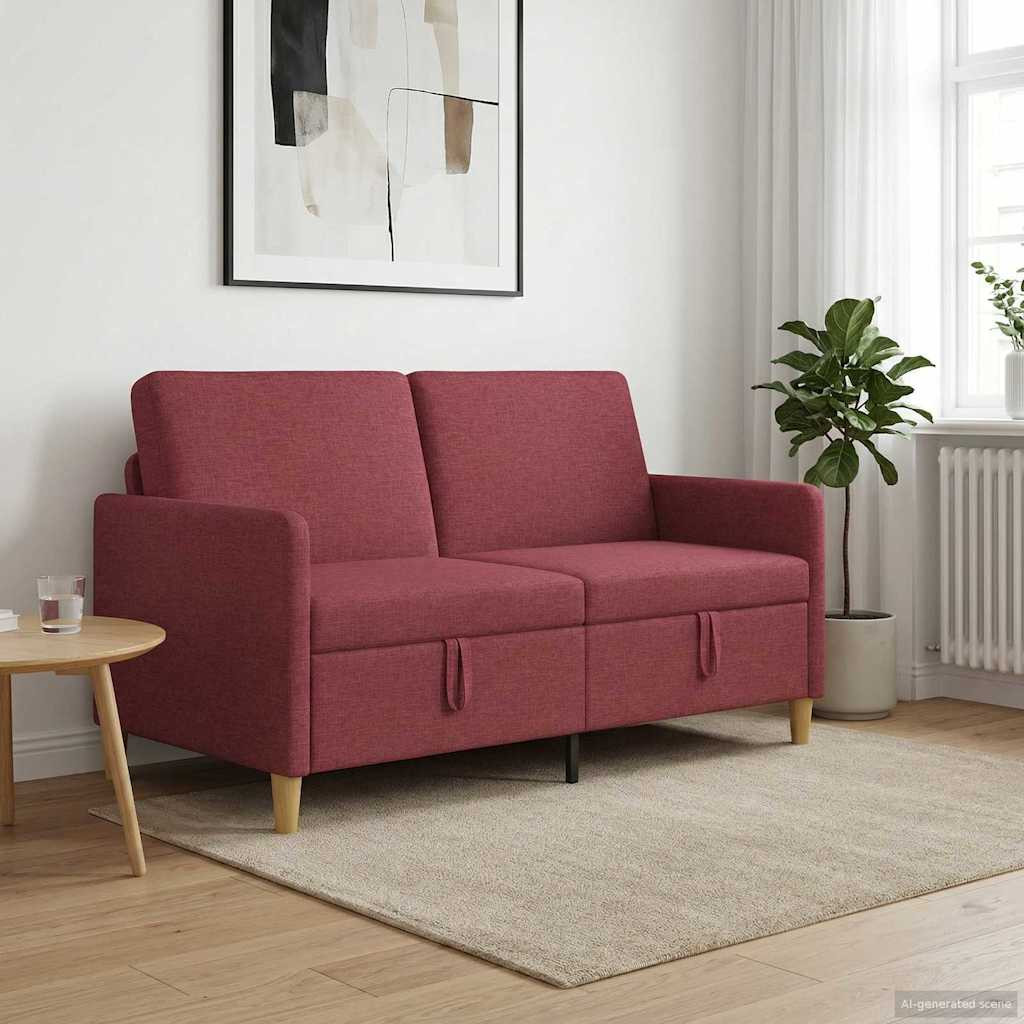 vidaXL Sofa mit Stauraum Weinrot 152 x 78 x 87 cm Polyester