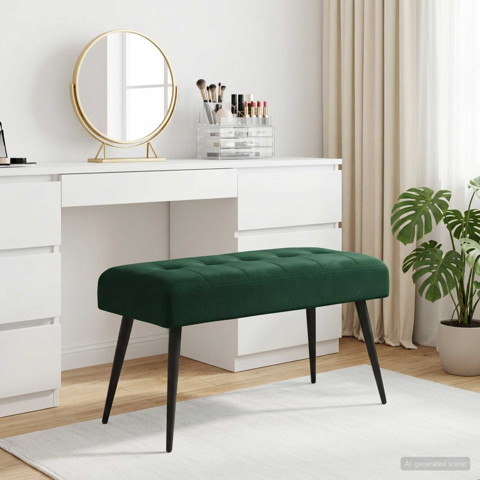 vidaXL Bank mit Knopfheftung Dunkelgrün 80 x 40 x 46 cm Samt