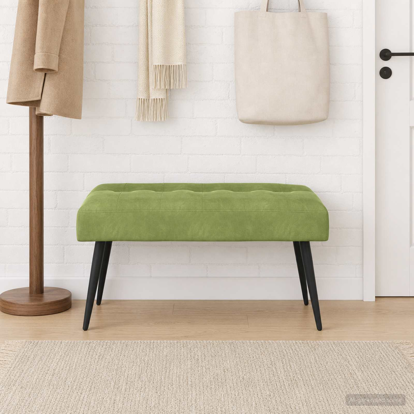 vidaXL Bank mit Knopfheftung Hellgrün 80 x 40 x 46 cm Samt