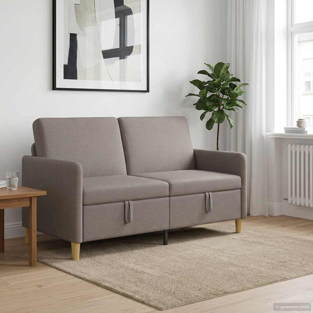 vidaXL Sofa mit Stauraum Taupe 152 x 78 x 87 cm Polyester